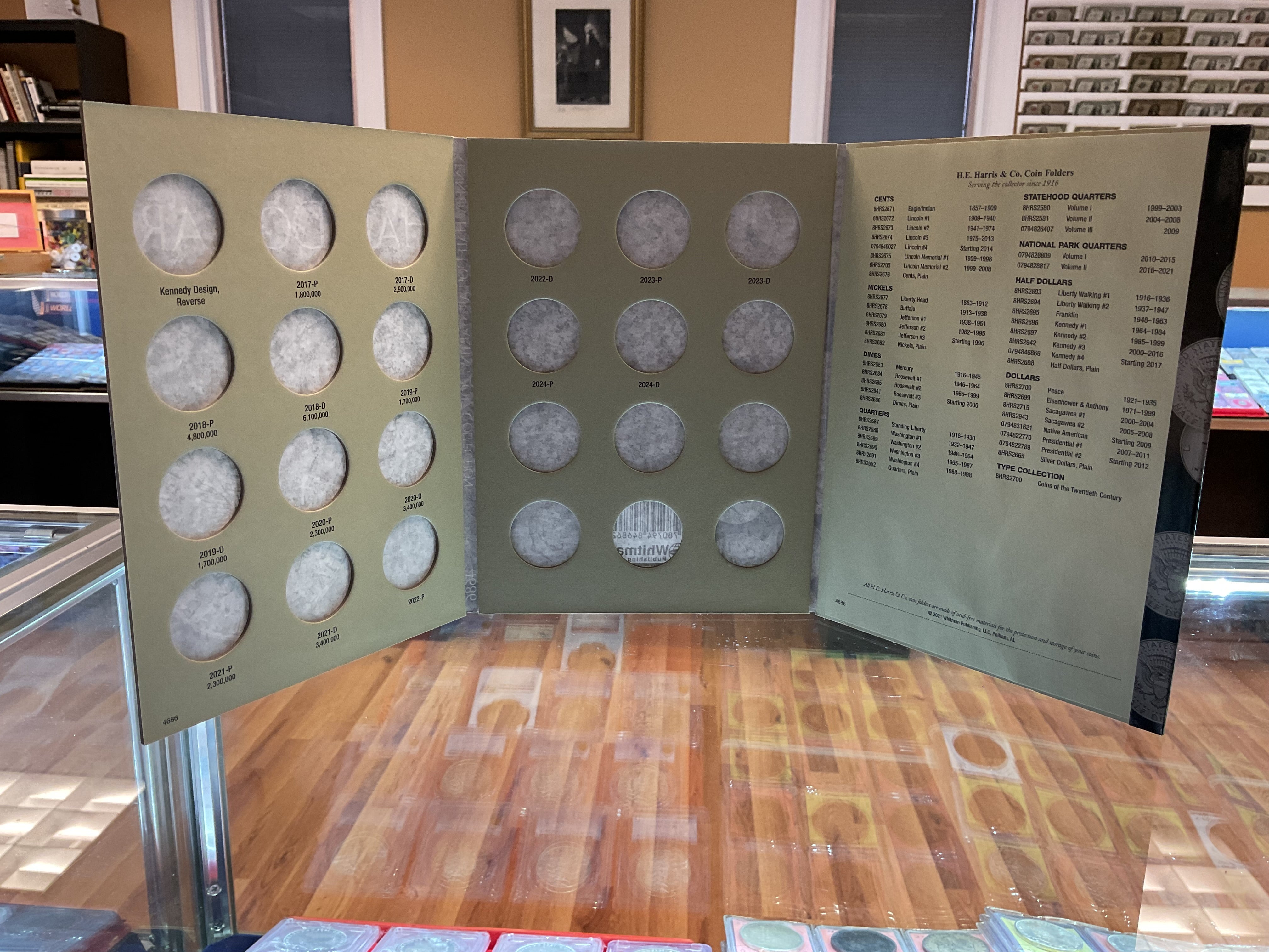 Kennedy Half Dollar, Harris Coin Folder, Starting in 2017