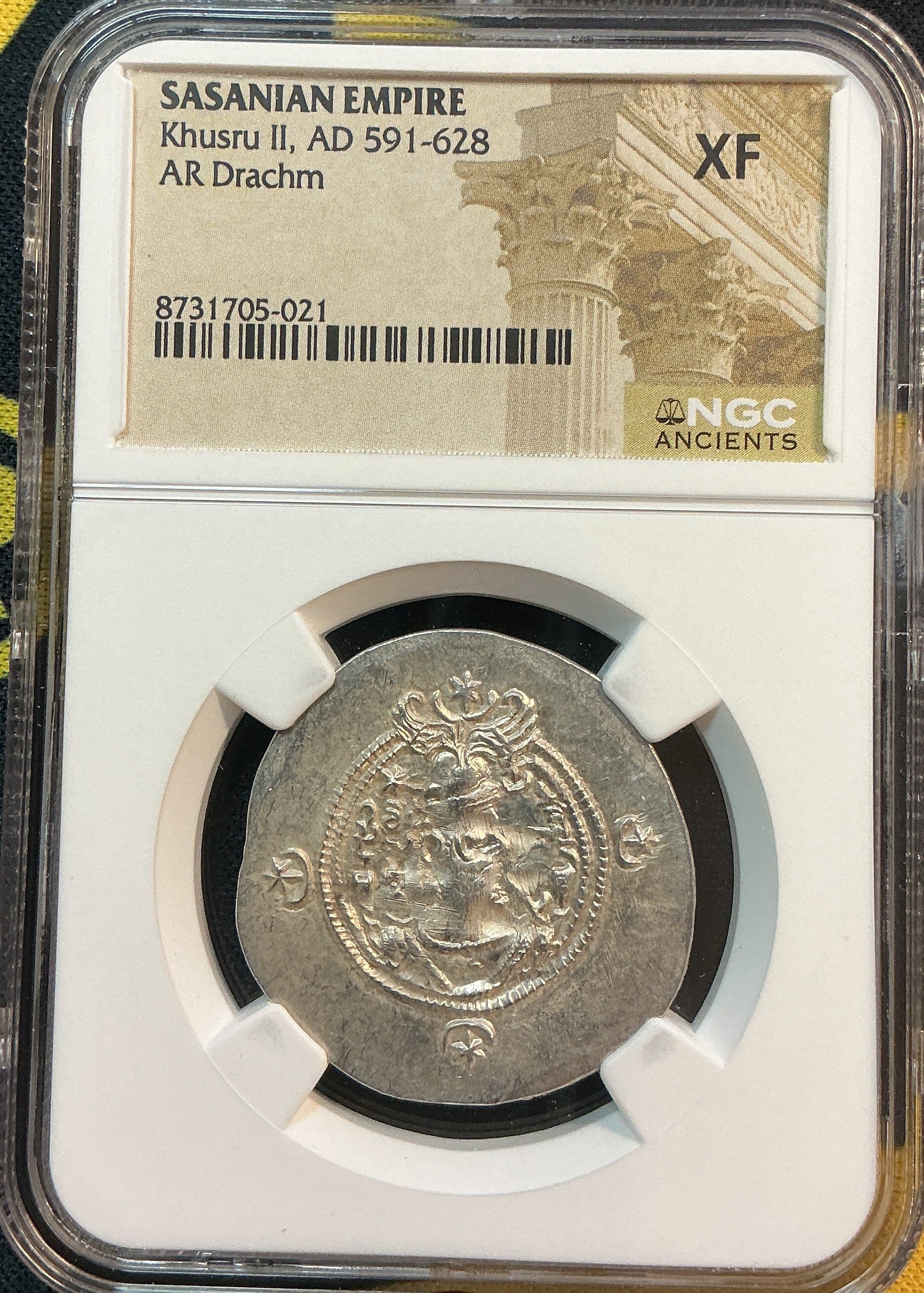 Ancient Coinage, XF, Sasanian Empire, Khusru, AD 591-628, Store #AT0038