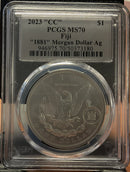 .999 silver, 1 Troy Ounce, 2023 Fiji Privy Morgan Ag, PCGS MS-70, Store