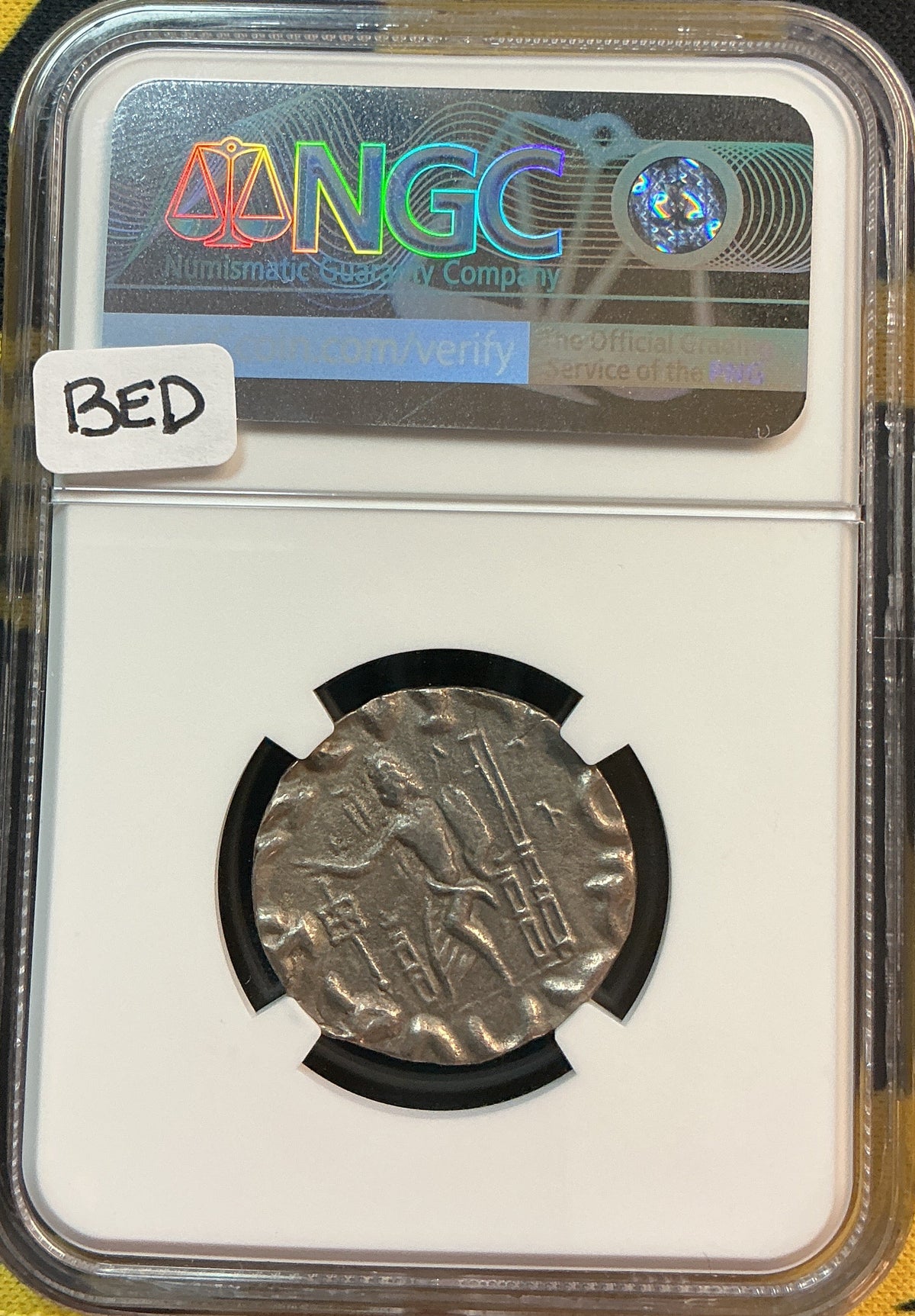 Ancient Coinage, F, Indo-Greeks, Hermaeus, AR Tetradrachm, c.105-90 BC, Store #AT0056
