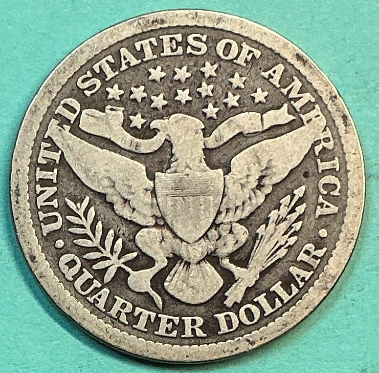 1899 Barber Quarter., Good Circulated Details., Store#QR1214