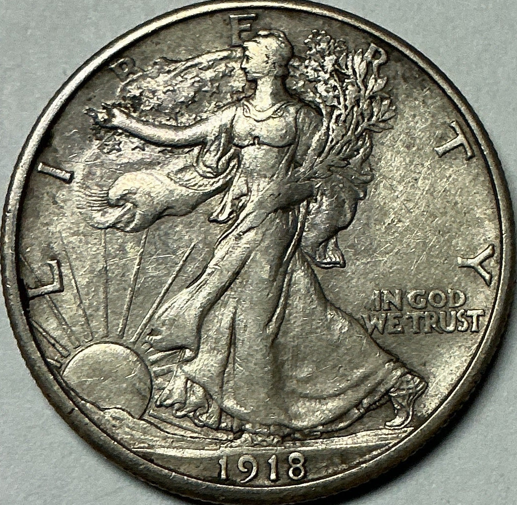1918-S Walking Liberty Half Dollar, Very Good Circulated Coin, Store #HR2043