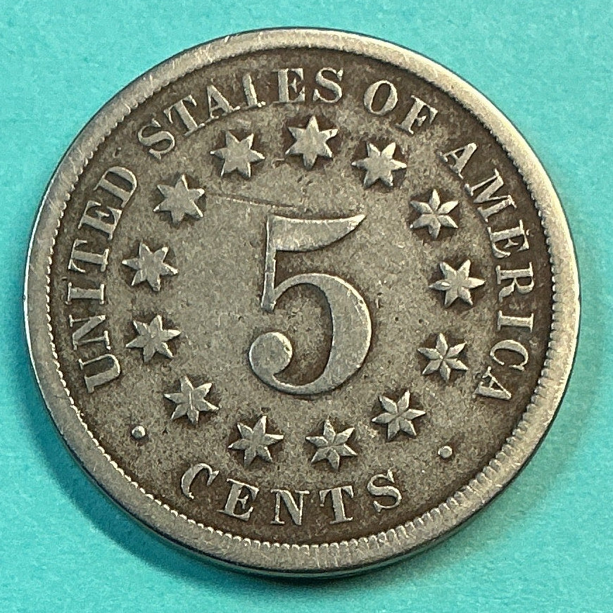 1868 Shield Nickel, Very Fine Details Circulated Coin, Store #NL0105