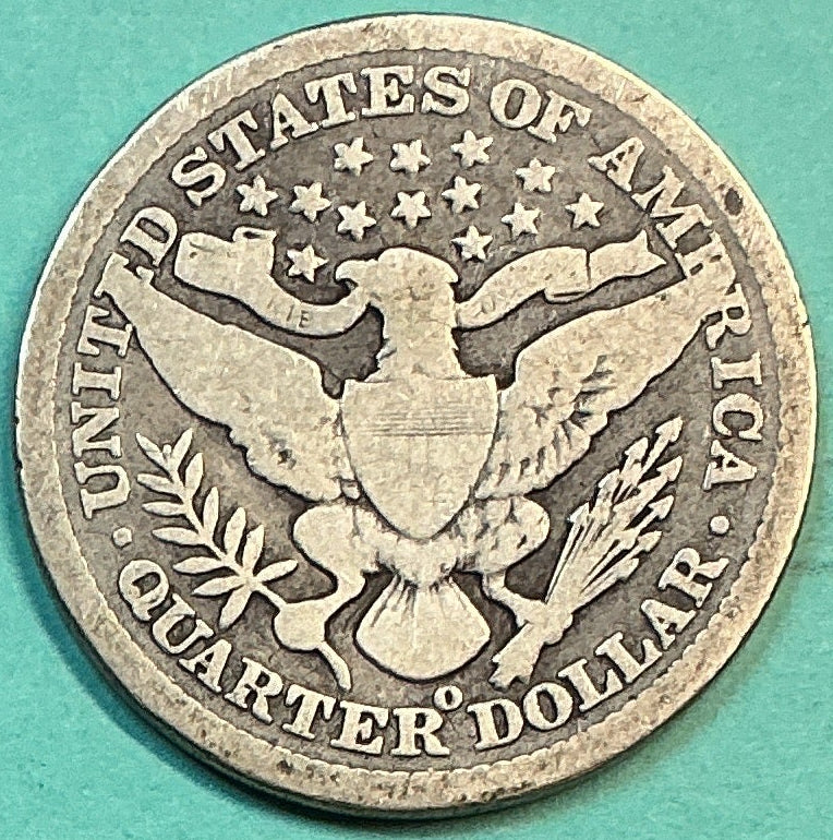 1898-O Barber Quarter., Good Circulated Details., Store#QR1207