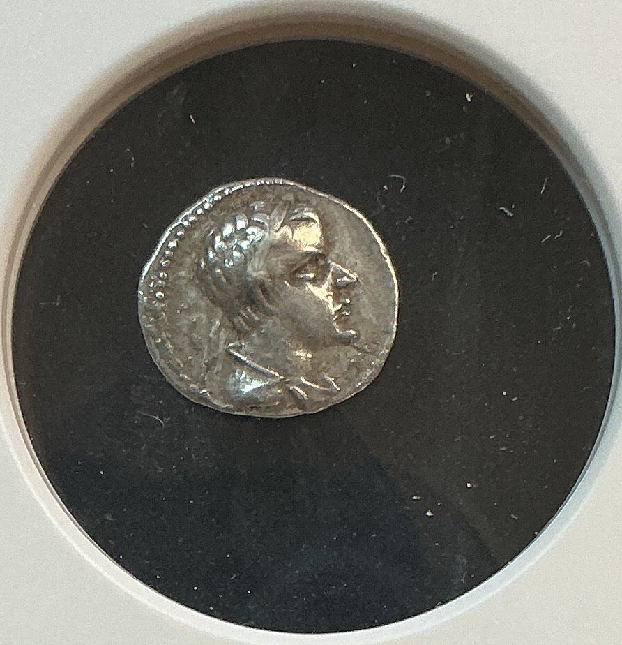 Ancient Coinage, VF, Greek Coinage, Kingdom of Bactria, AR Obol, c170-145 BC, Store #AT0015