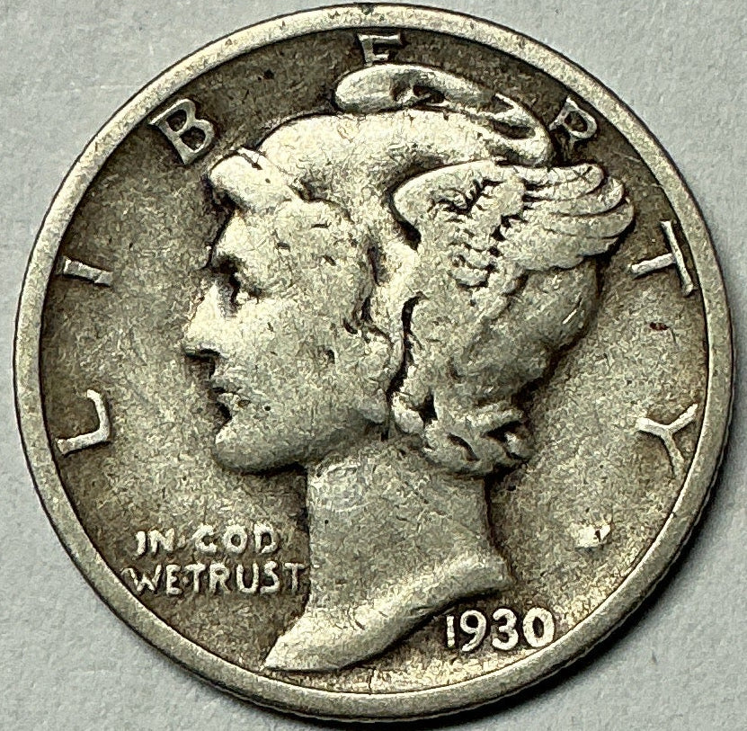 1930-S Mercury Dime, Very Fine Circulated Coin, Store #DE0978