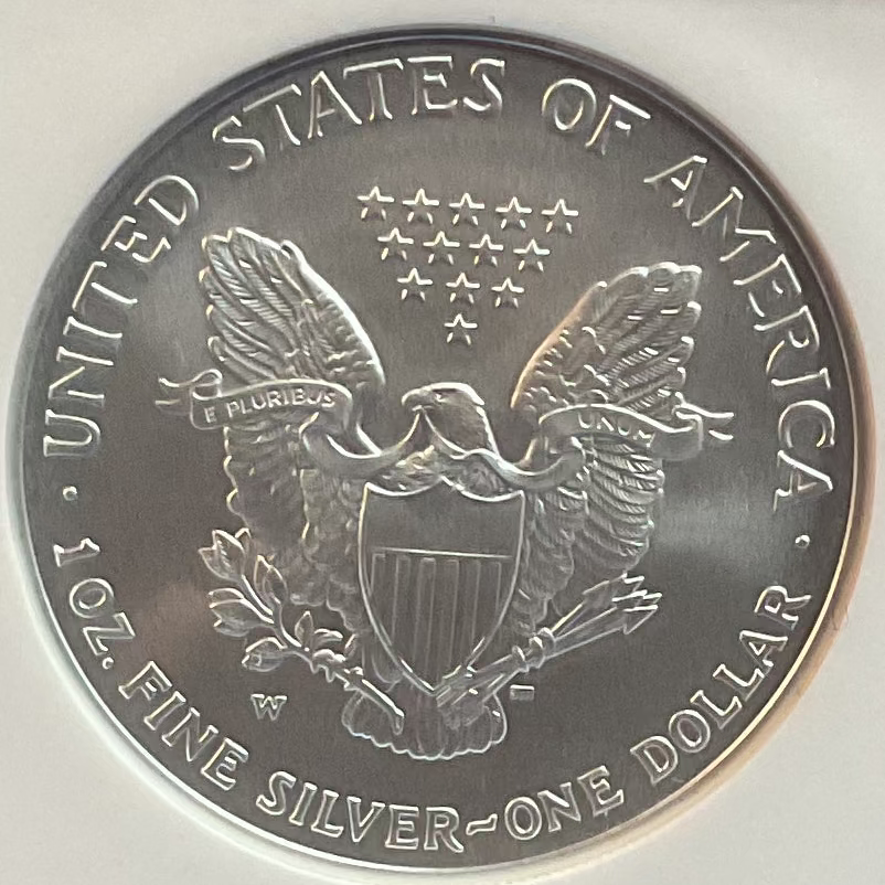 2007 W American Silver Eagle, Early Releases, Burnished, NGC MS-69, Store#AE0284