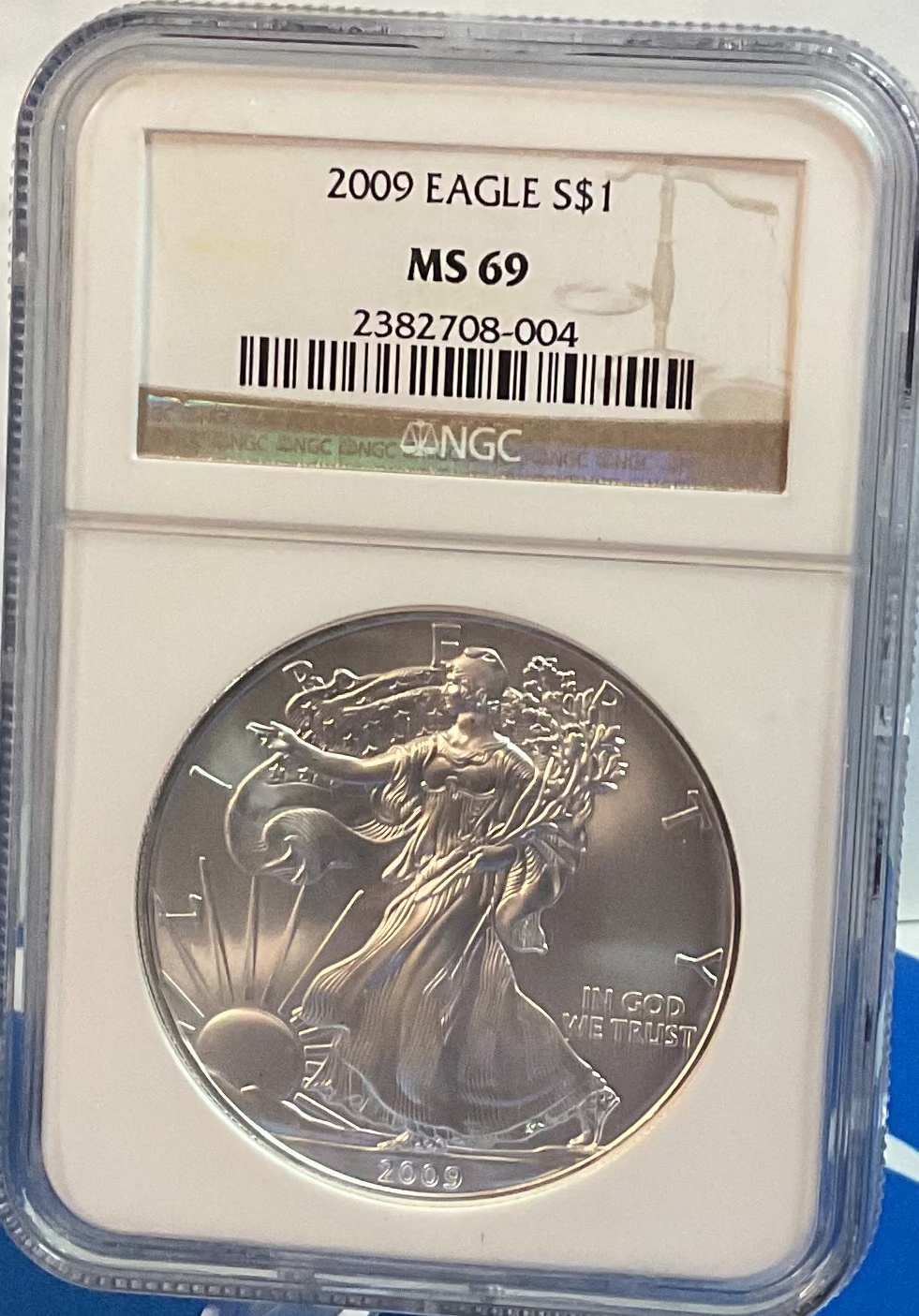 2009 American Silver Eagle, Early Releases, NGC MS-69, Store#AE0287