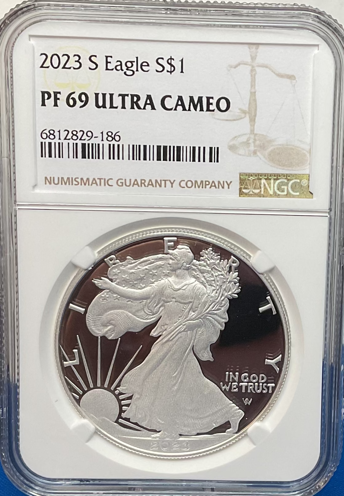 2023 S American Silver Eagle, NGC PF-69 Ultra Cameo, Store#AE0299