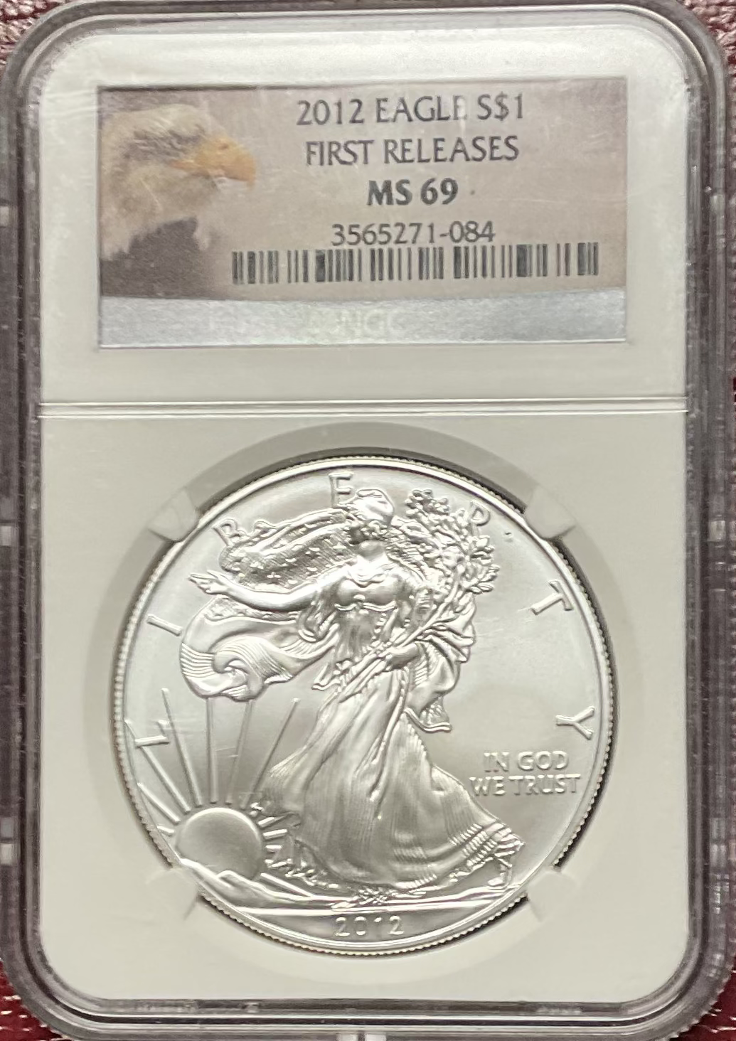 2012 American Silver Eagle, First Release, NGC MS-69, Store#AE0325