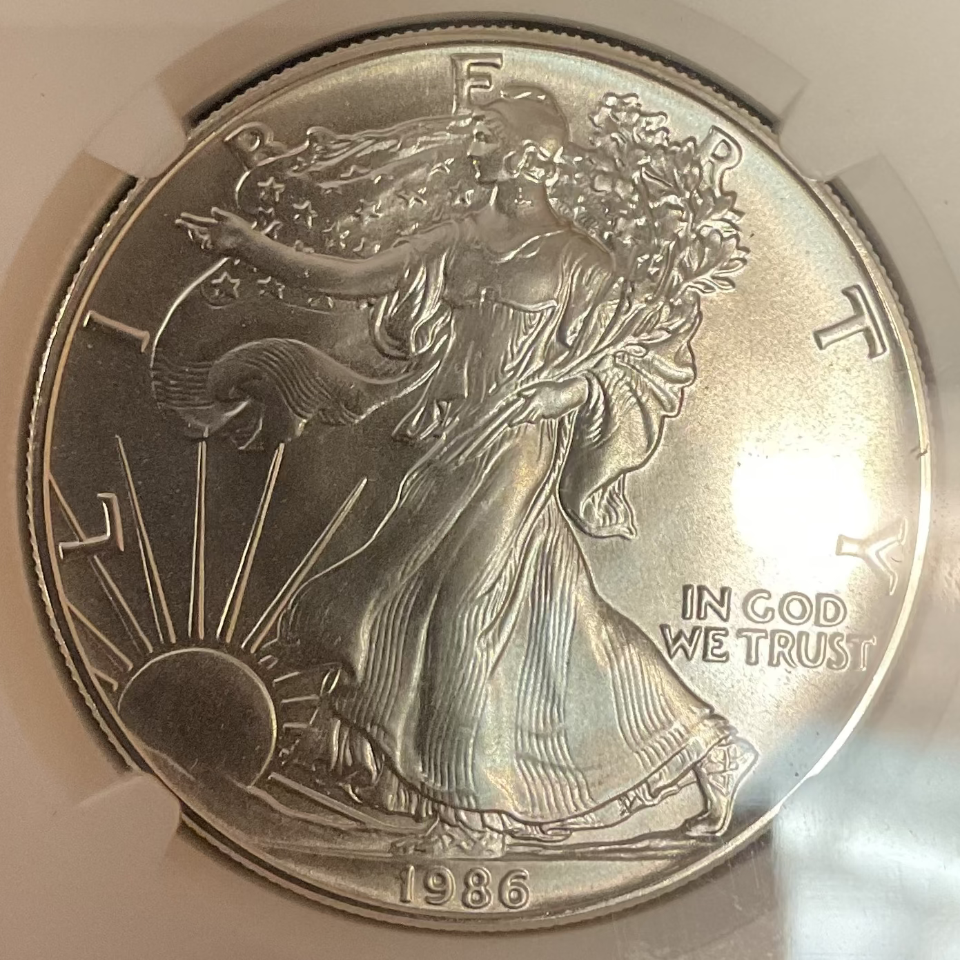 1986 American Silver Eagle, NGC MS-69, Store#AE0394