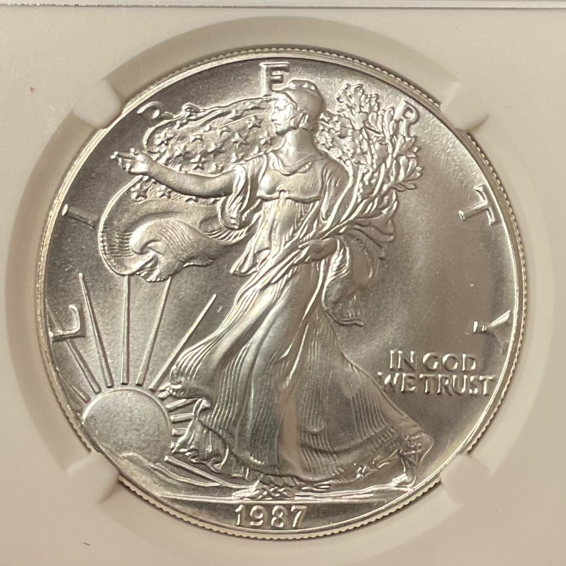 1987 American Silver Eagle, NGC MS-69, Store#AE0396