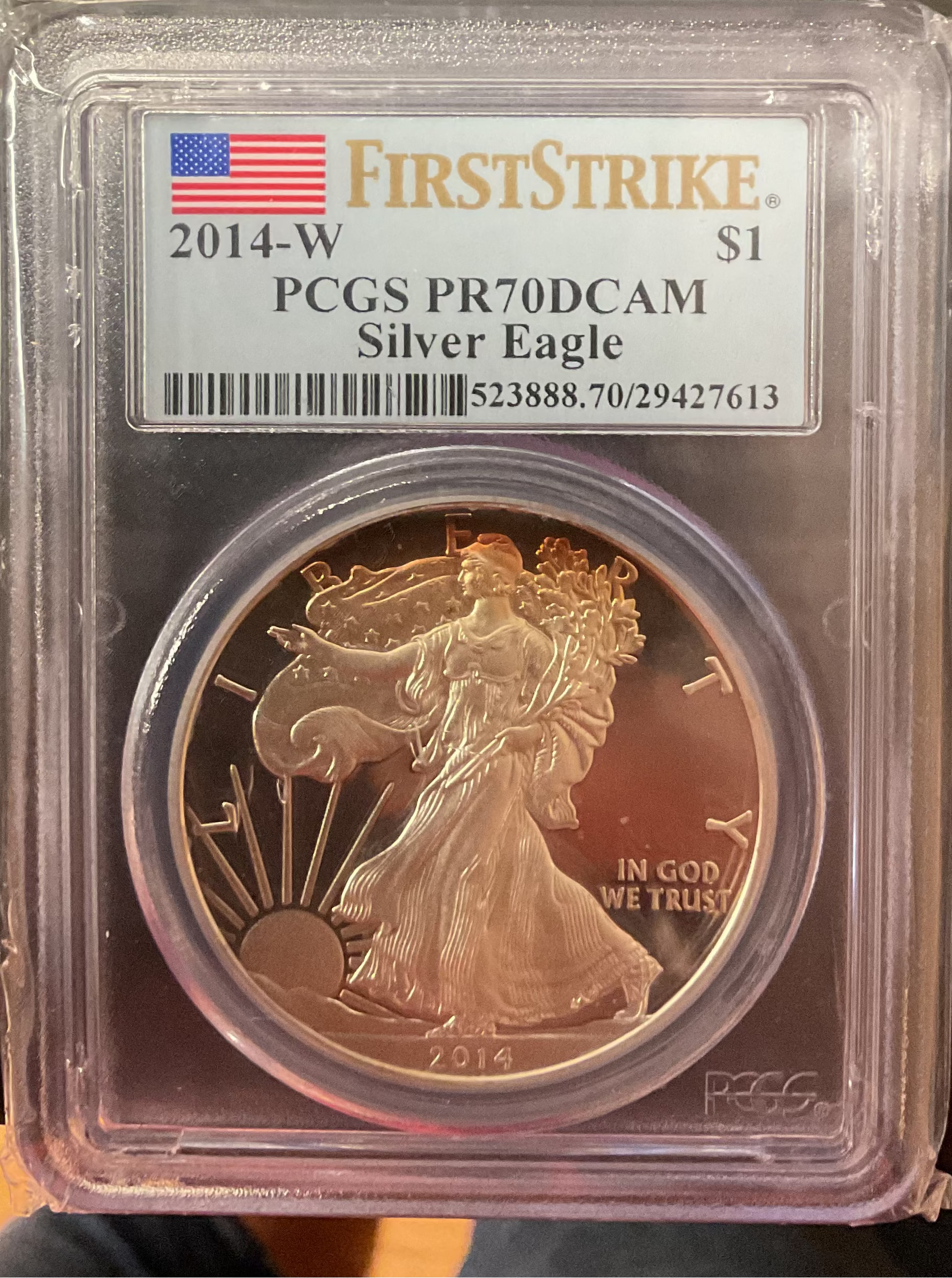 2014-W American Silver Eagle, PCGS PR-70DCAM, Store#AE0401