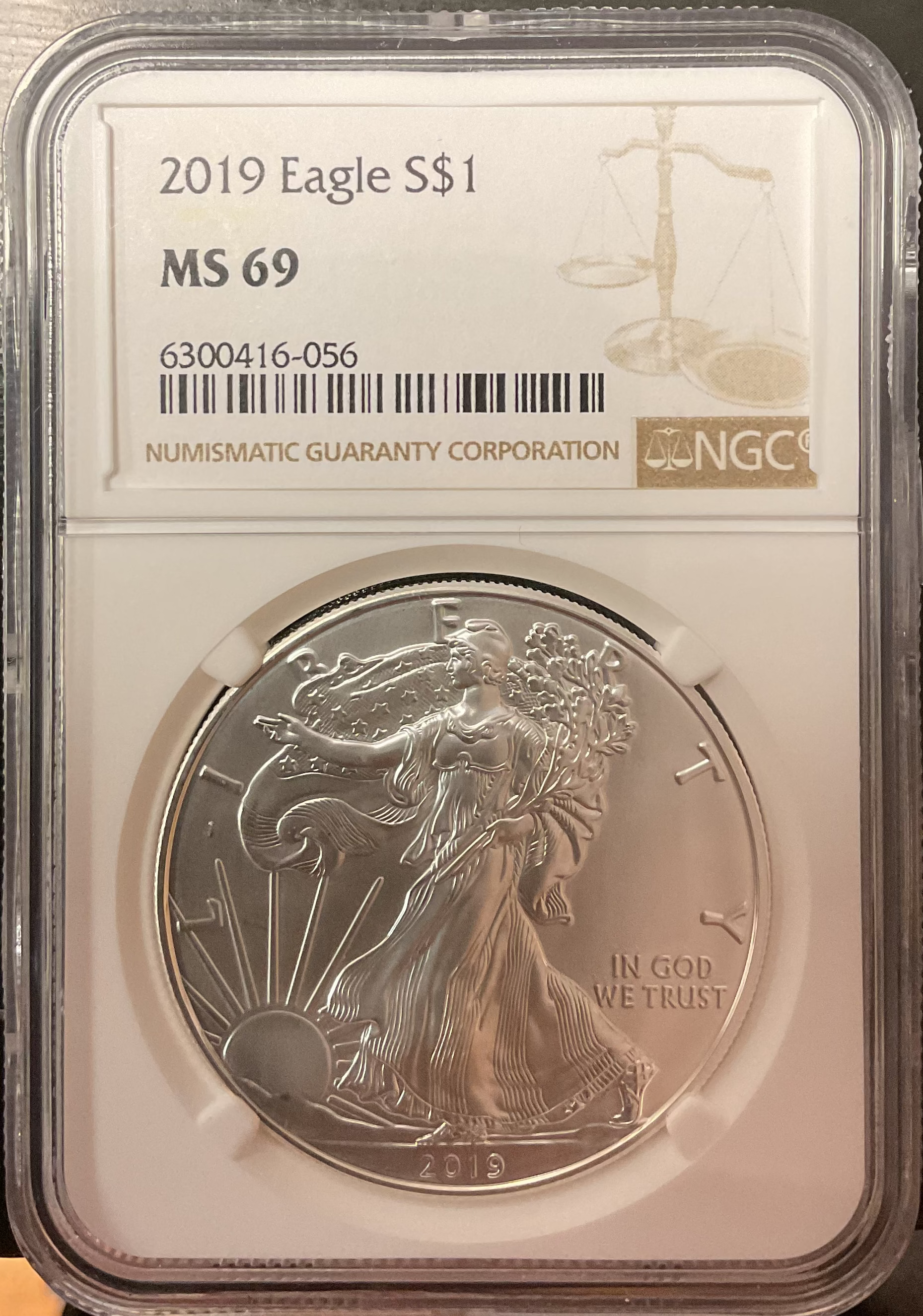 2019 American Silver Eagle, NGC MS-69, Store#AE0403