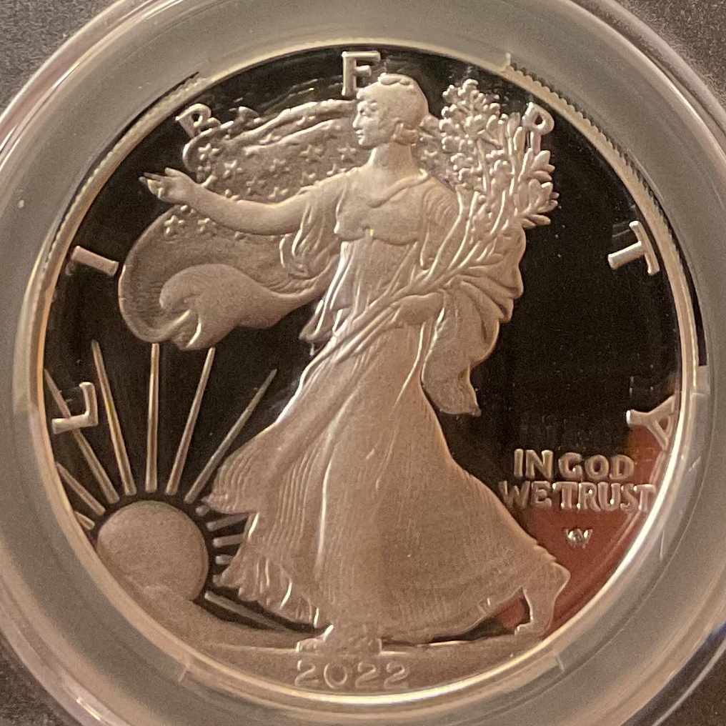 2022- S American Silver Eagle, CAC PR-70DCAM, Store#AE0408