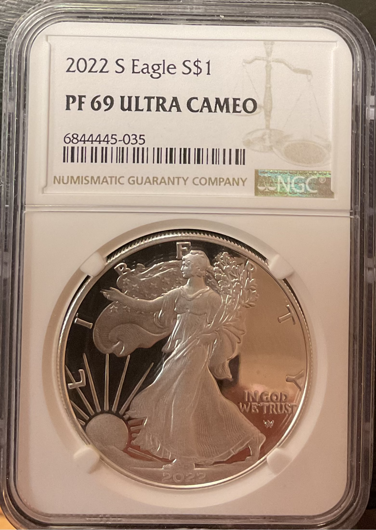 2022-S American Silver Eagle, NGC PR-69 Ultra Cameo, Store#AE0410