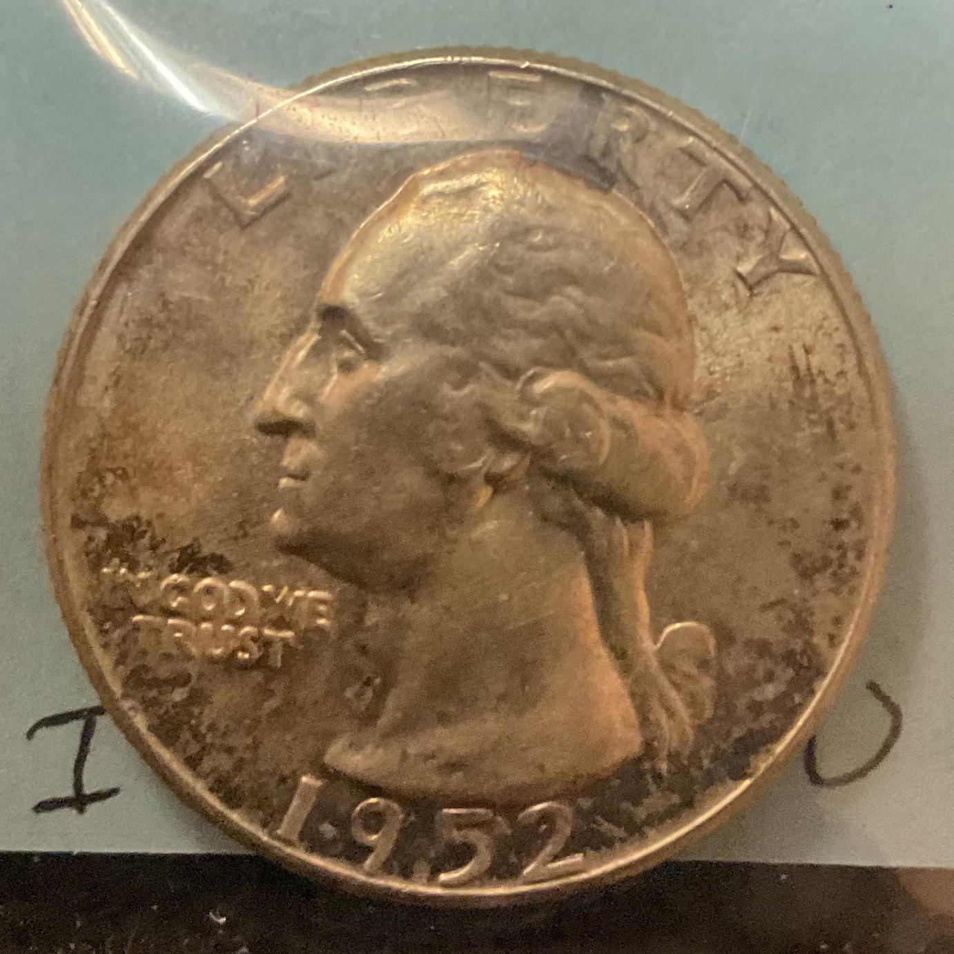 1952 Silver Washington Quarter., Mint State Uncirculated Coin., Store #QR1379
