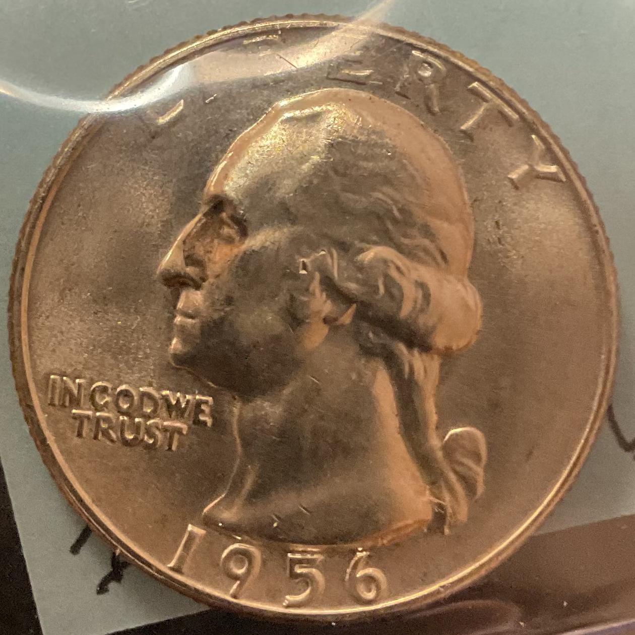 1956-D Silver Washington Quarter., Mint State Uncirculated Coin., Store #QR1399