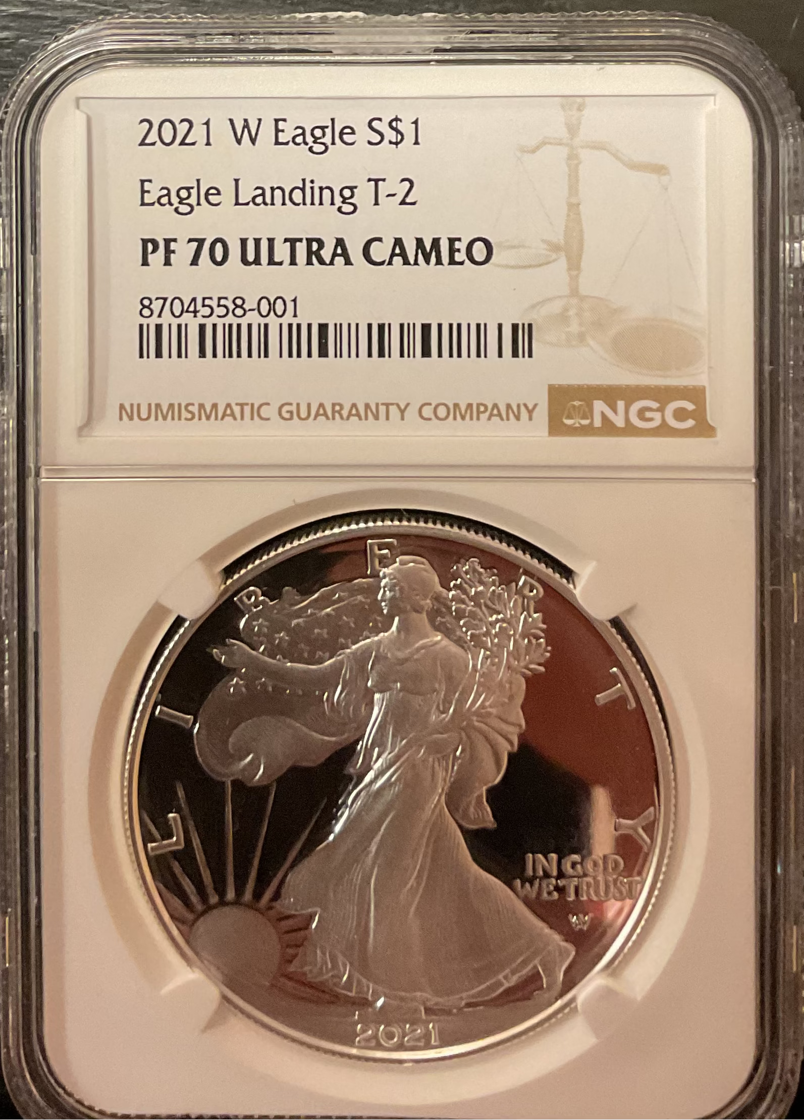 2021-W American Silver Eagle T-2, NGC PF-70 Ultra Cameo, Store#AE0429