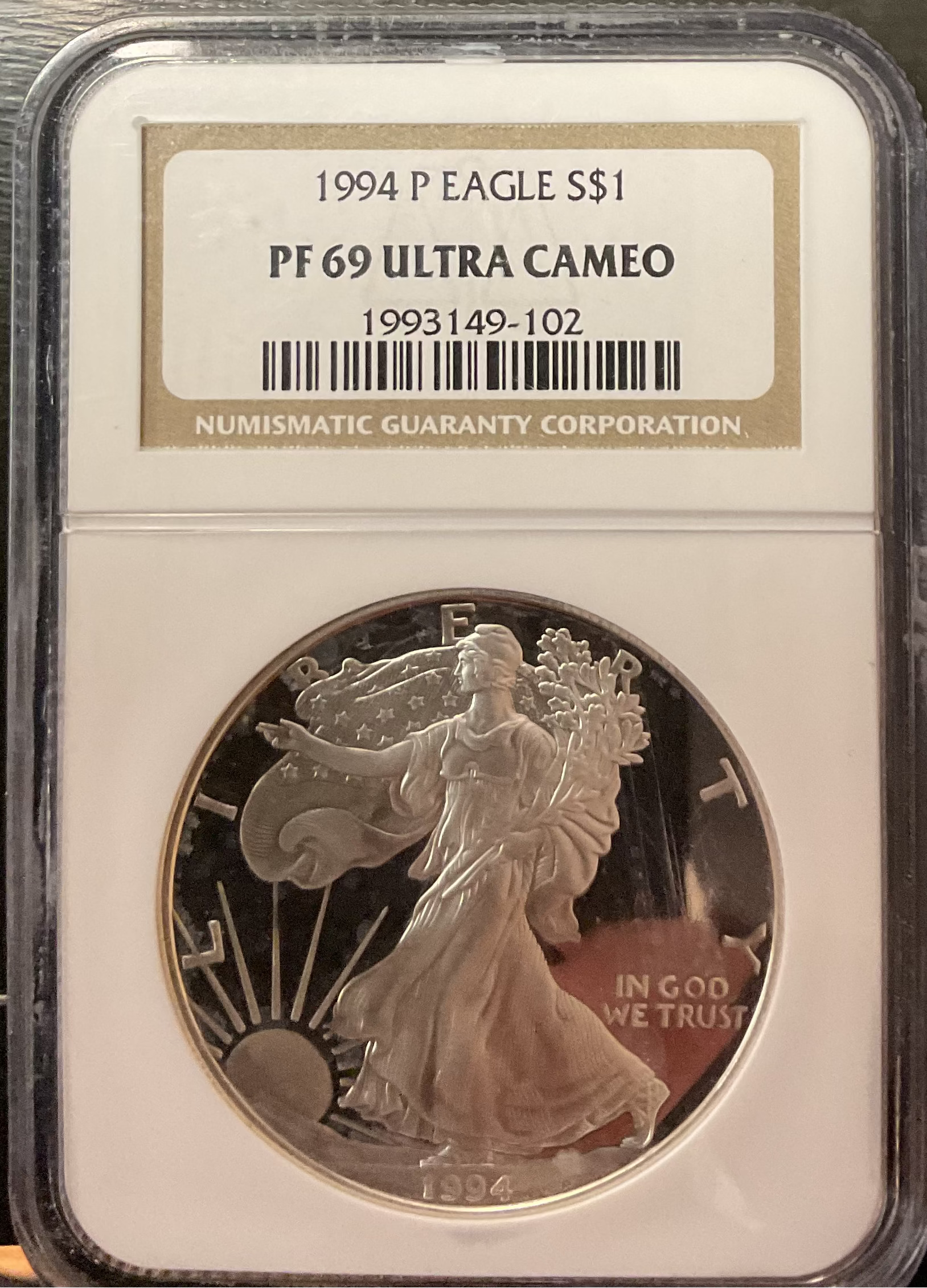 1994-P American Silver Eagle, NGC PF-69 Ultra Cameo, Store#AE0044
