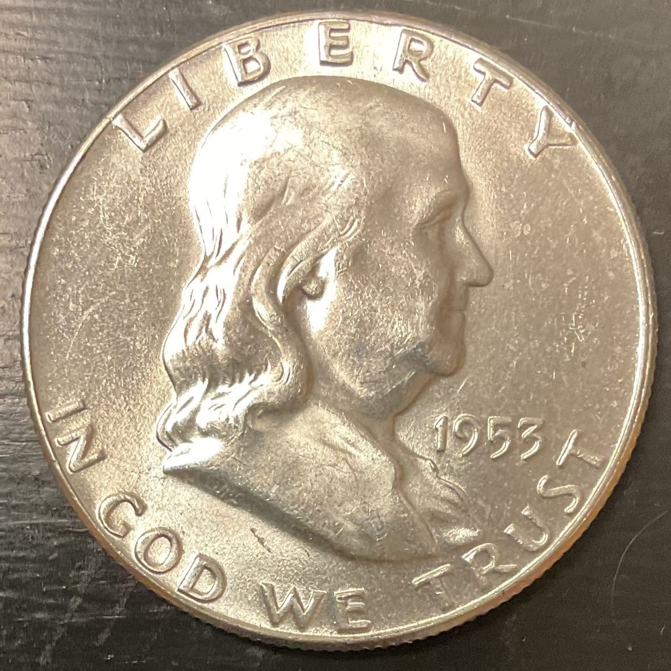1953 Franklin Half Dollar, Mint State Uncirculated Coin, Store #HR1848