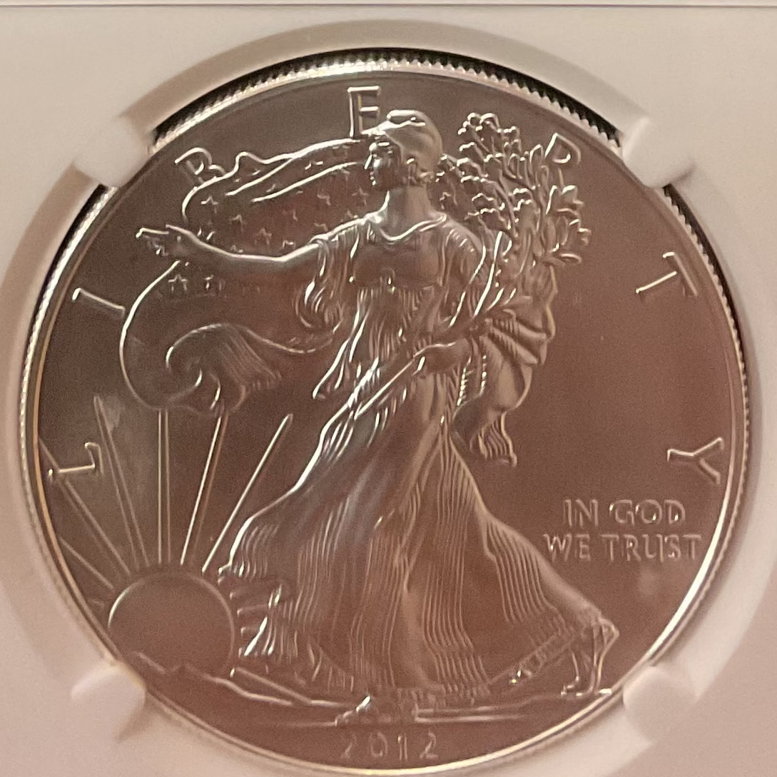 2012-W Burnished Silver Eagle $1, NGC Graded MS-69, Store #AE0443