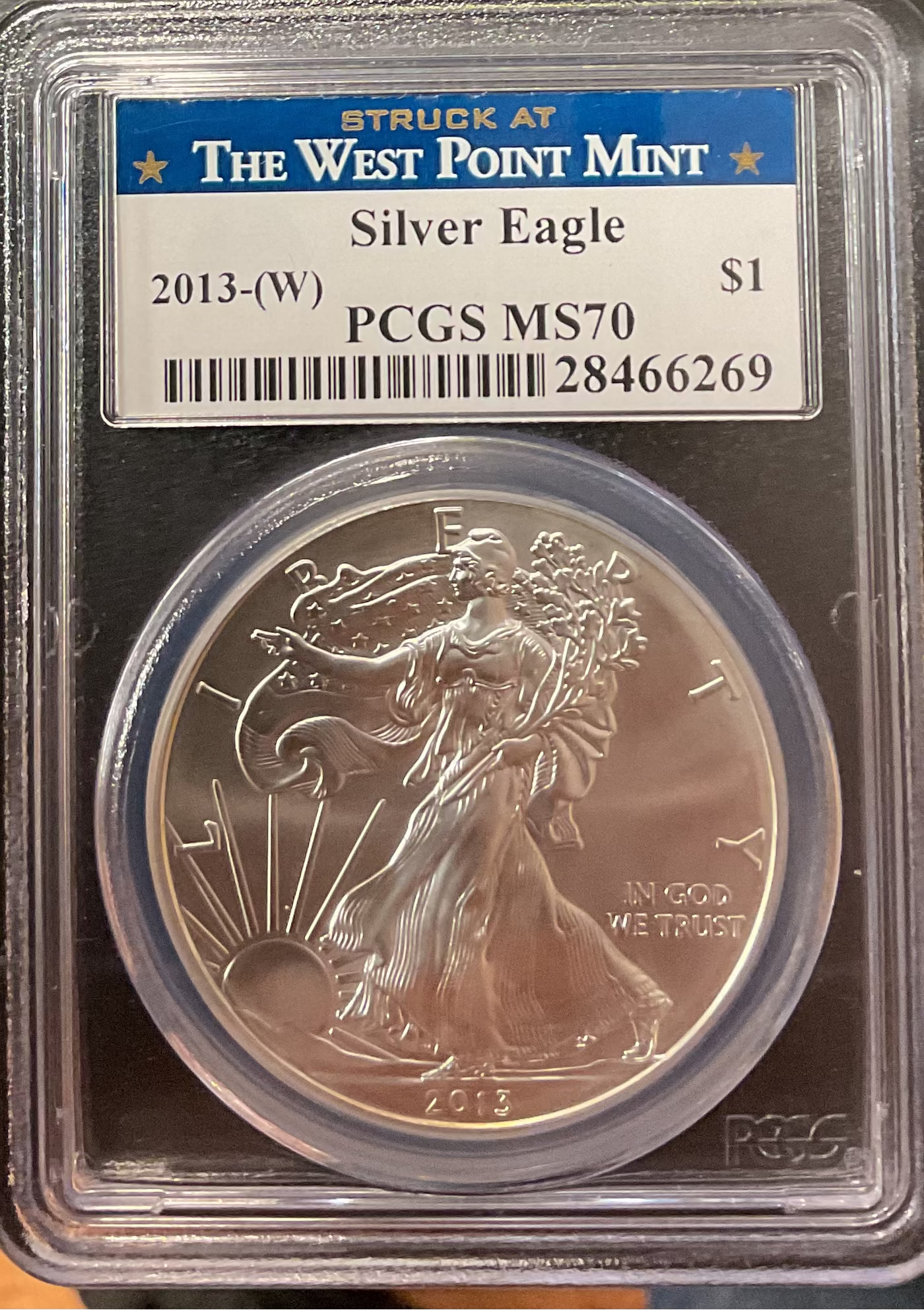 2013-W Silver Eagle $1, PCGS Graded MS-70, Store #AE0445