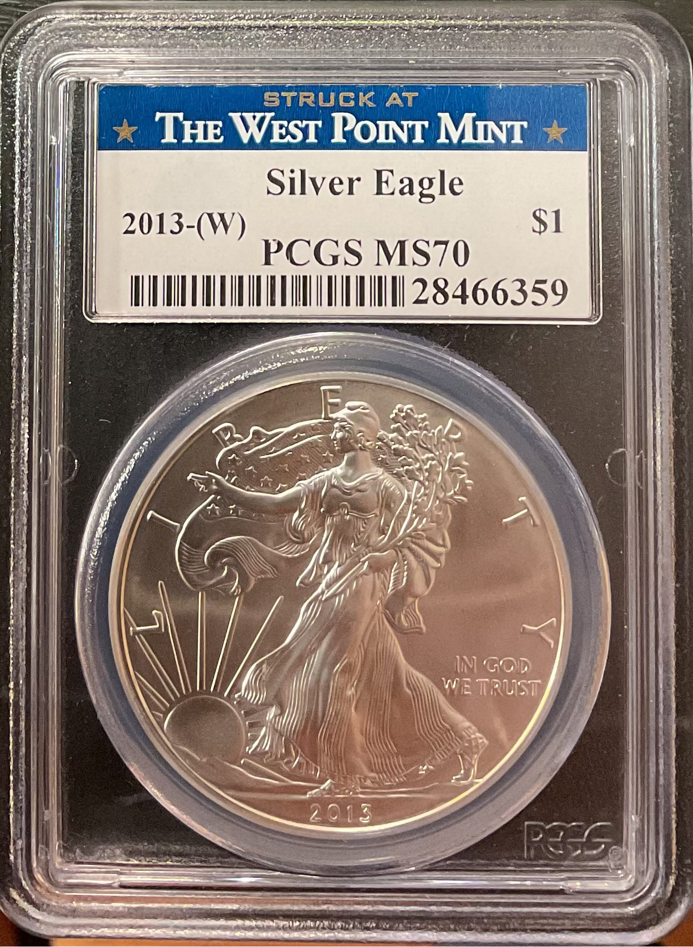2013-(W) Silver Eagle $1, PCGS Graded MS-70, Store #AE0448