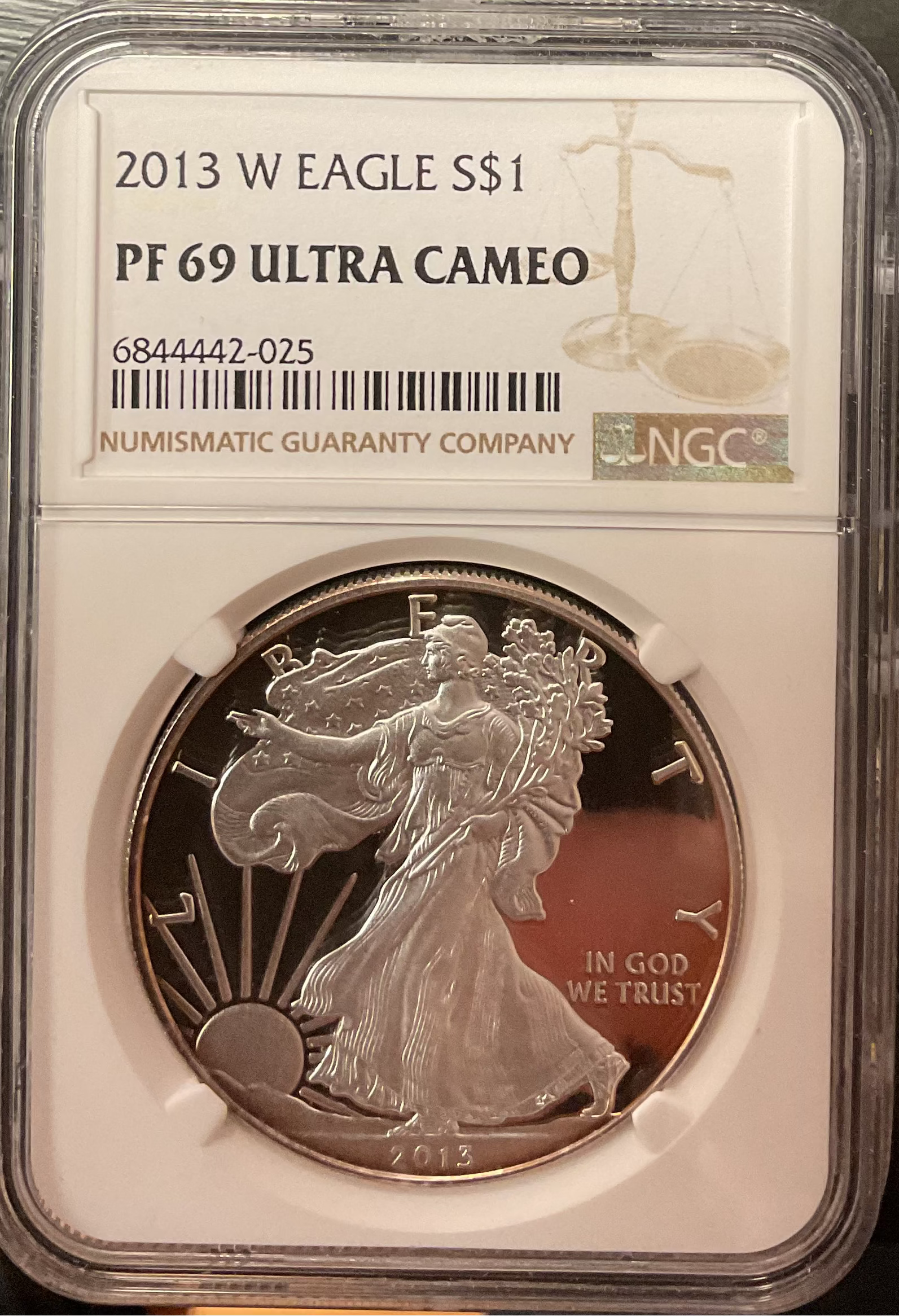 2013-W American Silver Eagle, Proof Strike, NGC PF-69 Ultra Cameo, Store #AE0450