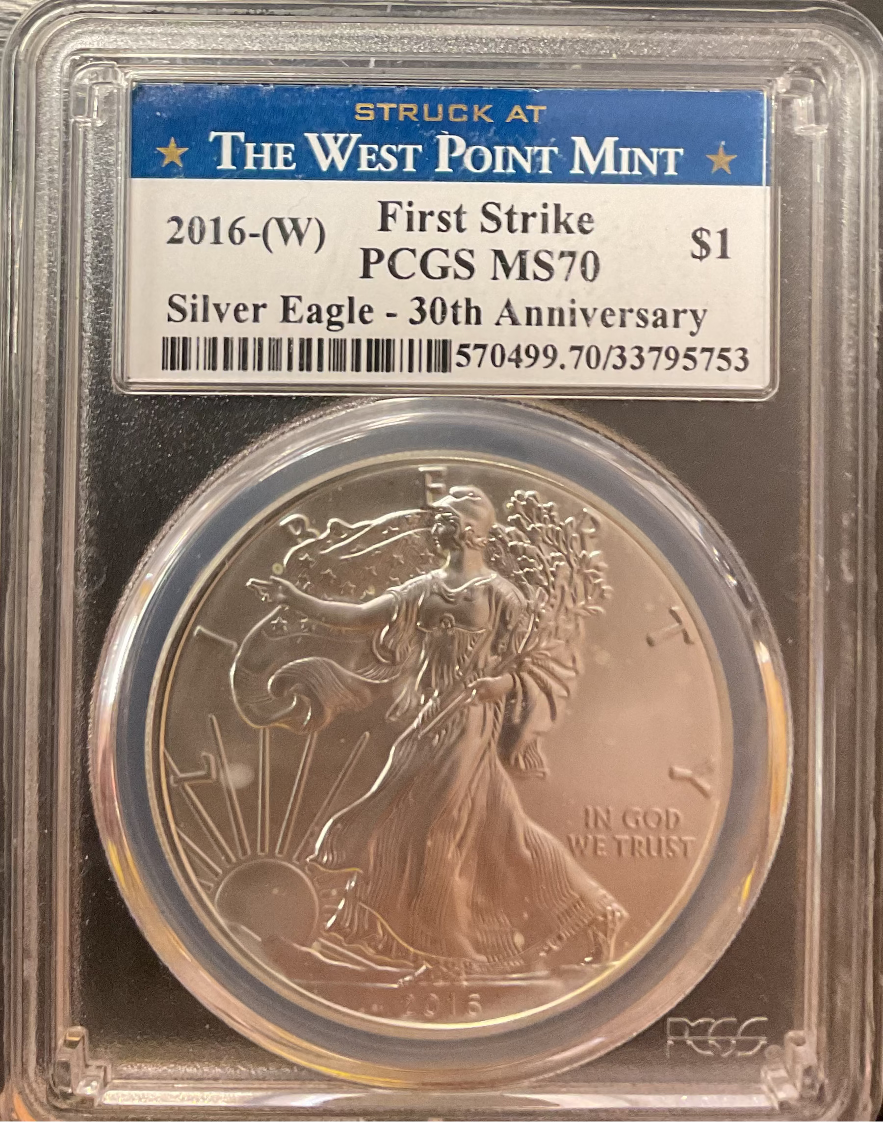 2016 (W) American Silver Eagle, Business Strike, NGC MS-70, Store #AE0485