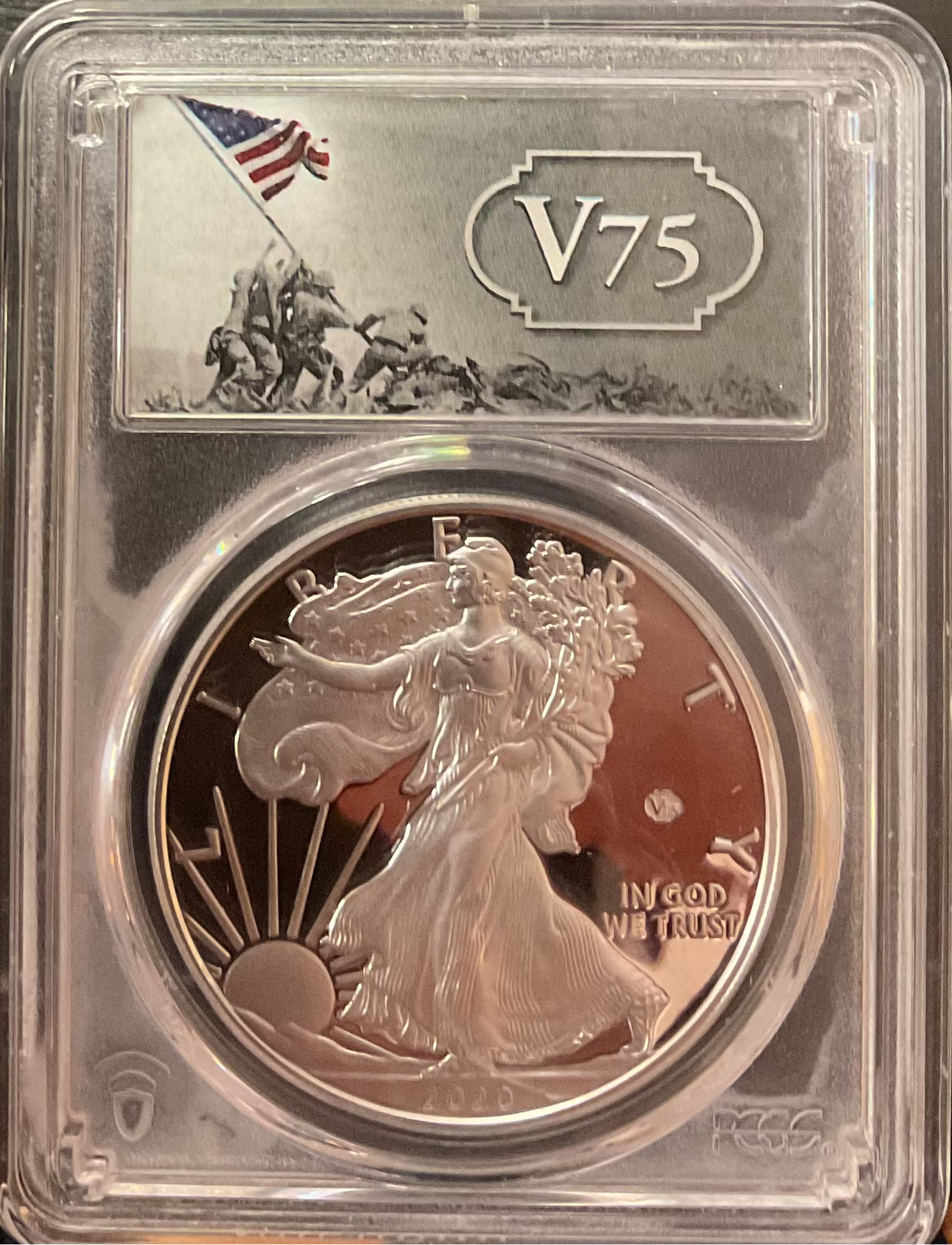 2020-W American Silver Eagle, v75 Privy, PCGS PR-70DCAM, First Strike, Store#AE0345