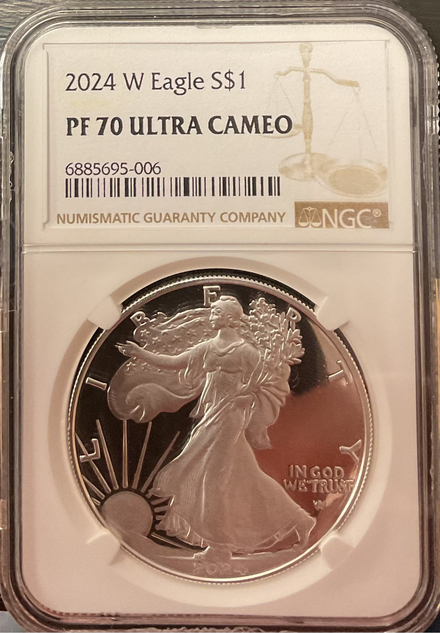 2024-W Proof American Silver Eagle, NGC Grading PF-70 Ultra Cameo, Store #AE0527