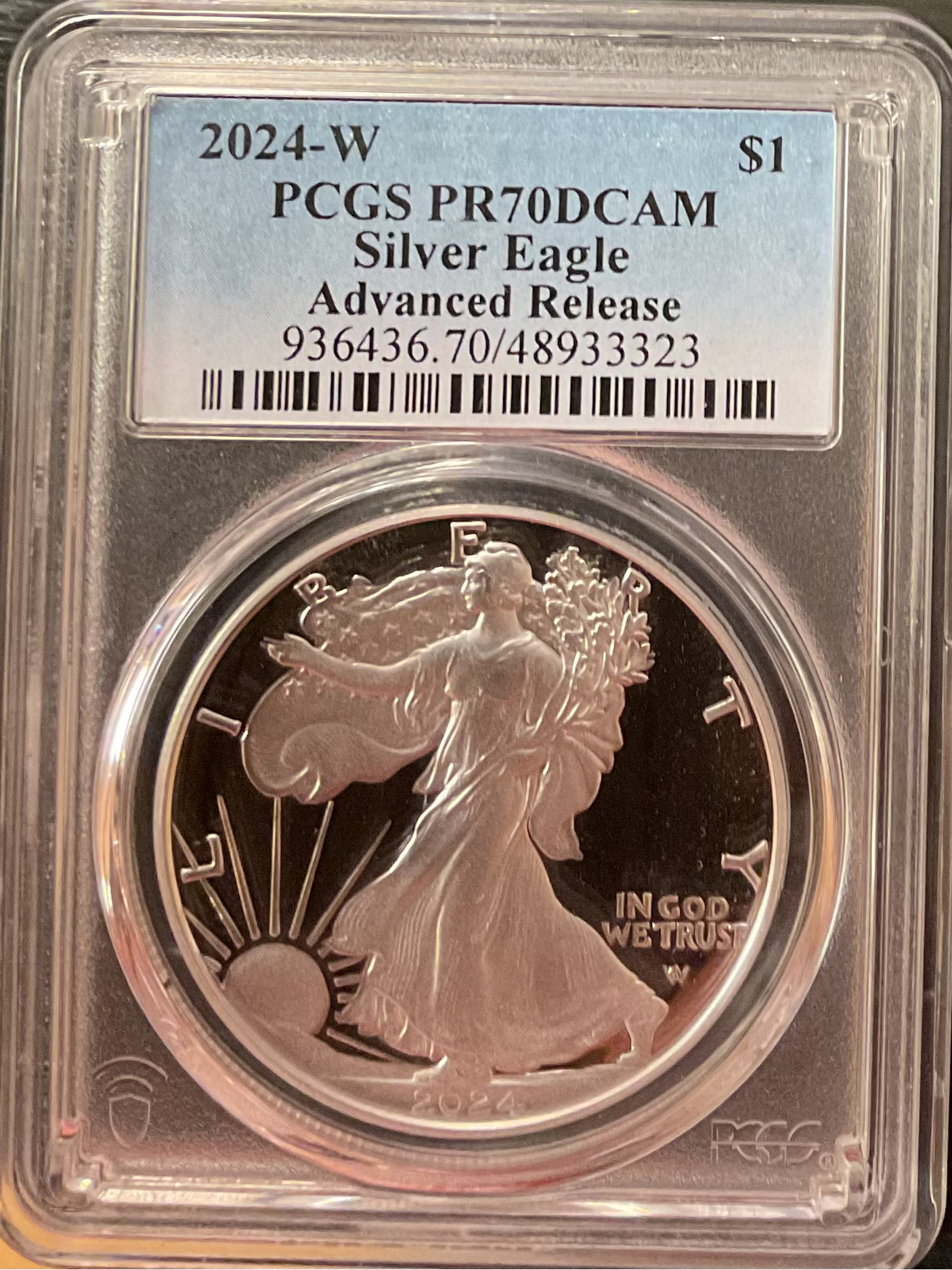 2024-W Proof American Silver Eagle, PCGS PR-70DCAM, Advanced Release, Store #AE0529