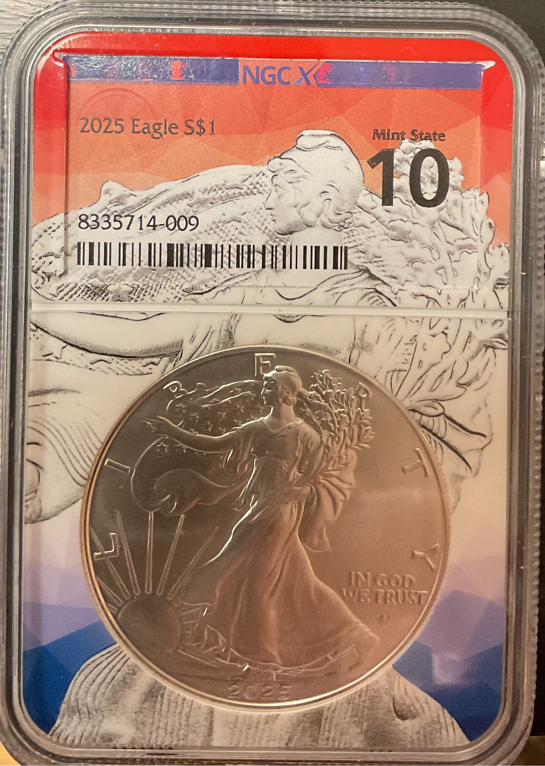 2025 American Silver Eagle, NGCX MS-10, Store #AE0534