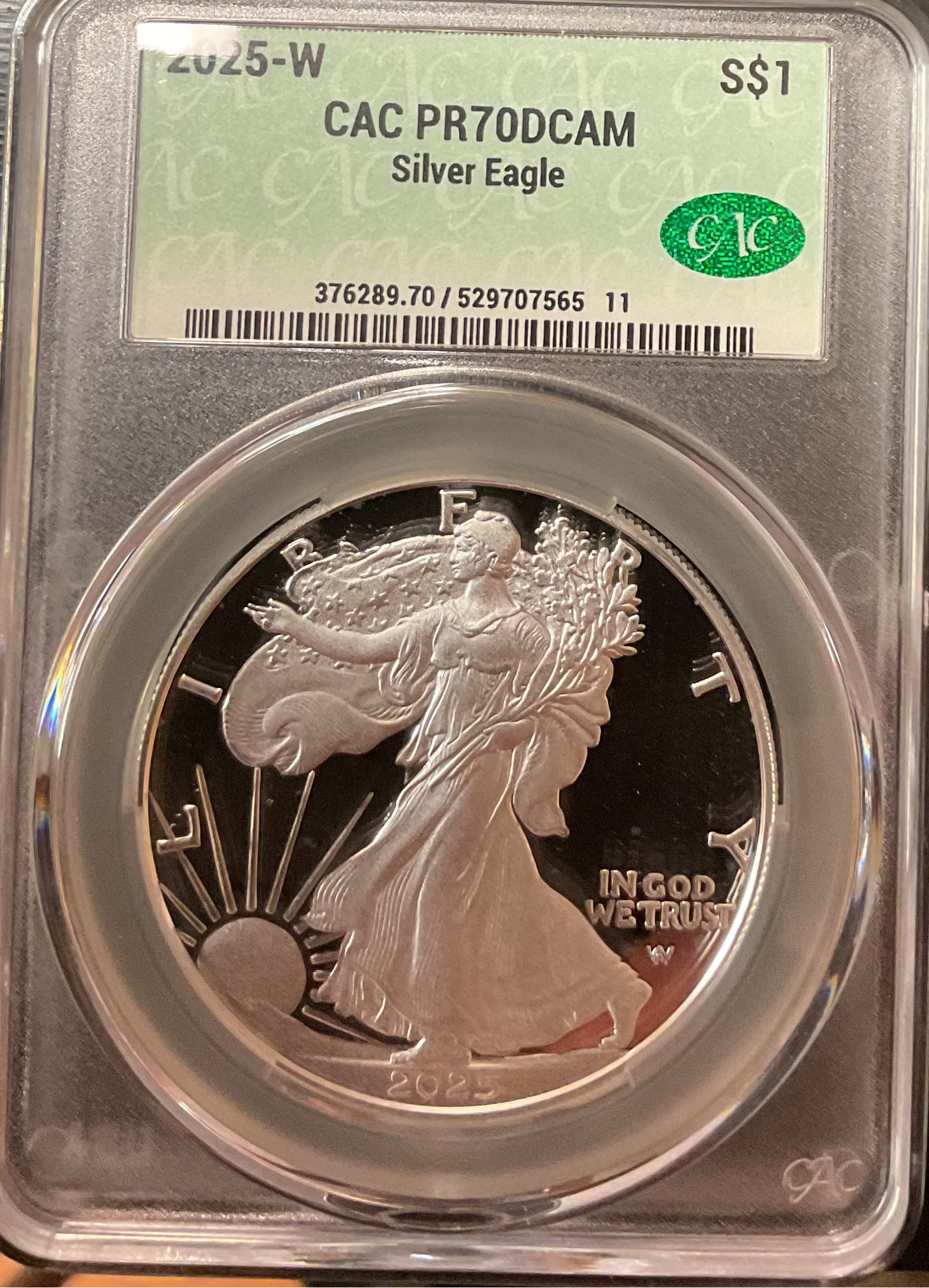 2025 W Proof American Silver Eagle, CAC PR-70 DCAM, Store #AE0140