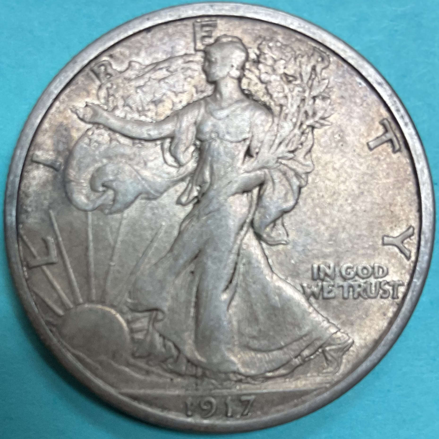 1917-S Walking Liberty Half Dollar, About Uncirculated Coin, Store #HR1904