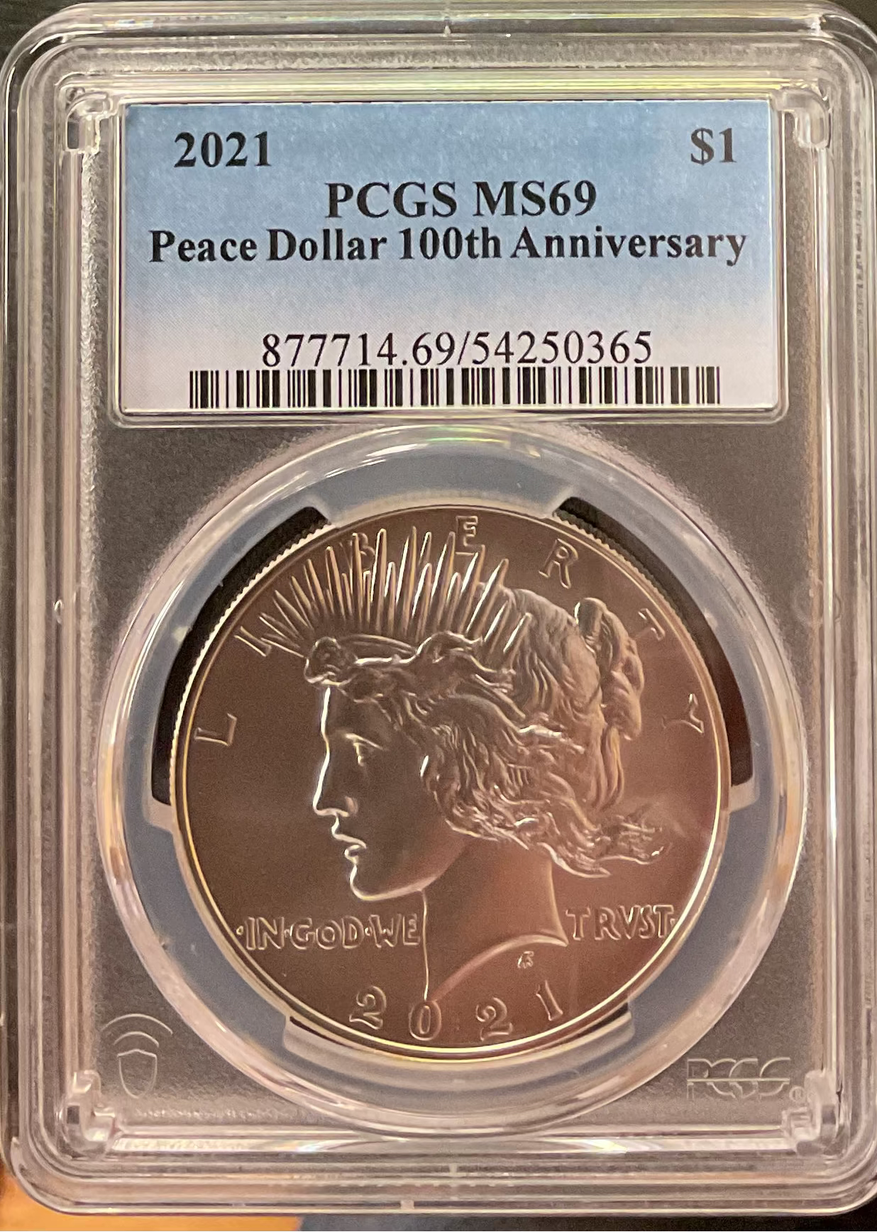 2021 Peace Dollar Commemorative, 100th Anniversary, PCGS MS-69, Store #GMC228