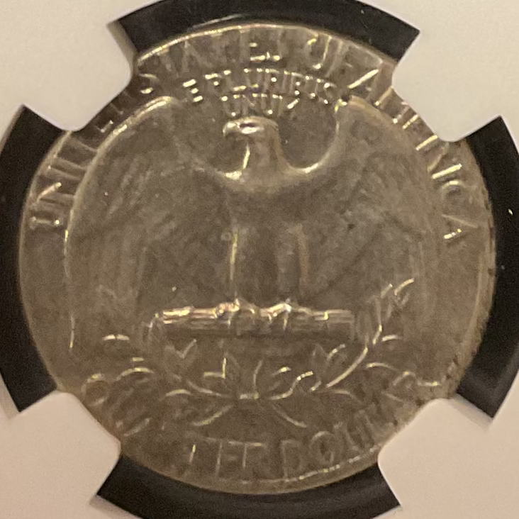 1972-D Washington Silver Quarter., NGC Mint Error AU-55., Store #GQR068
