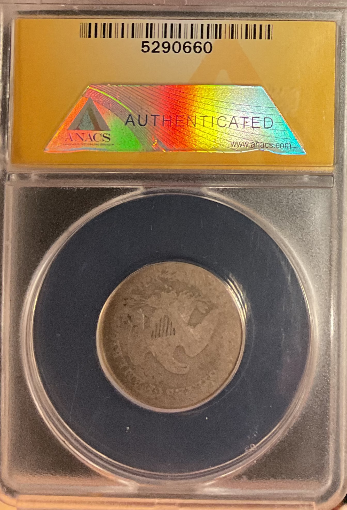 1860-S Seated Liberty Quarter, ANACS F-2, Store #GQR085