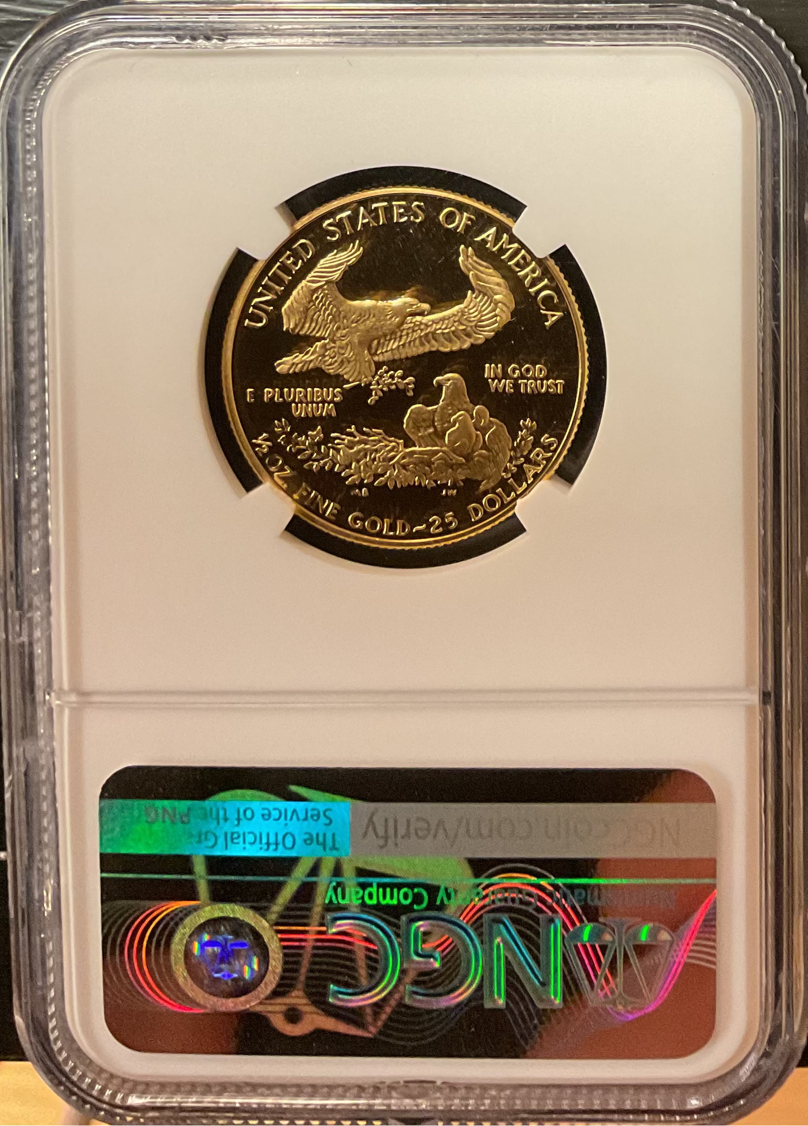 1988-P $25, Proof Gold American Eagle Coin, 1/2 OZT, NGC PF 69, Store #G0001