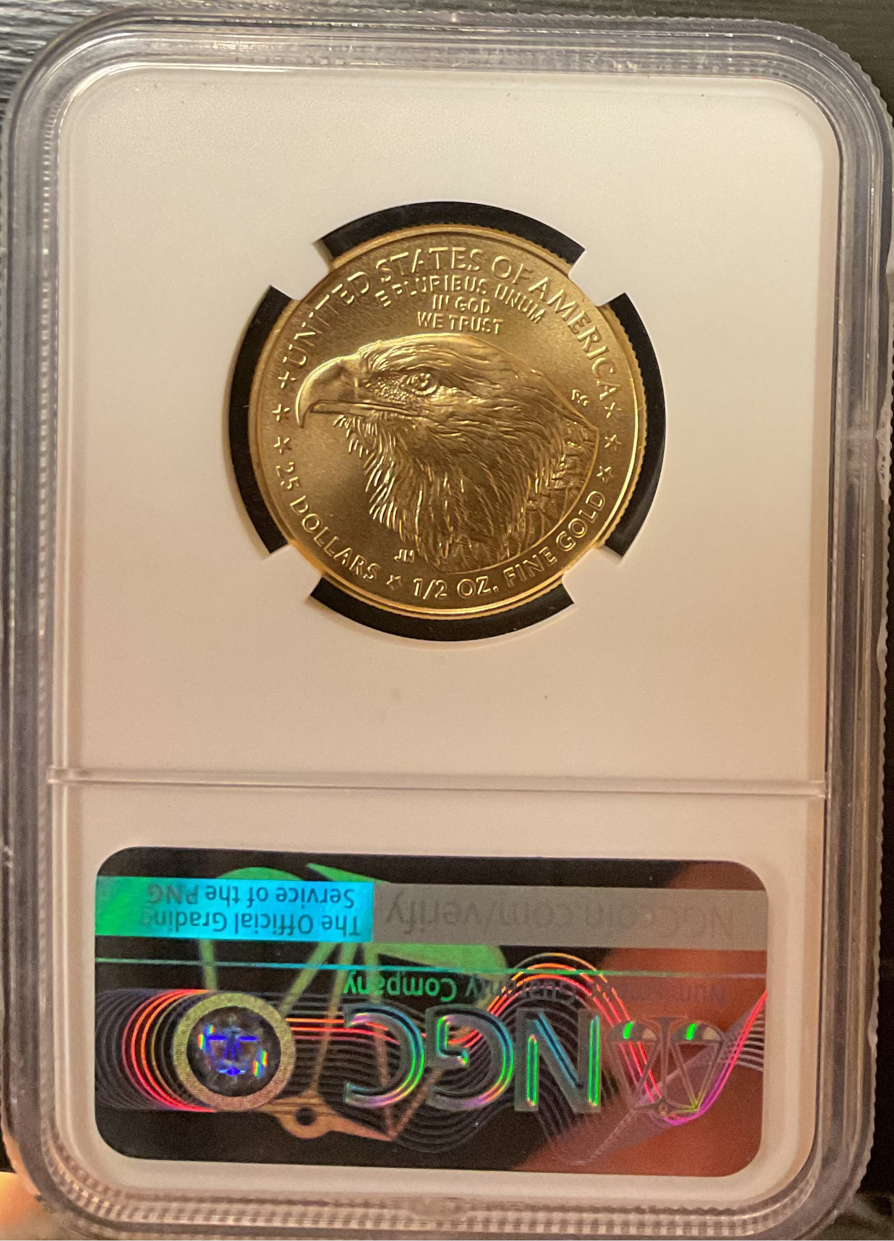 2022 $25, Mint Gold American Eagle Coin, 1/2 OZT, NGC MS 70, Store #G0005