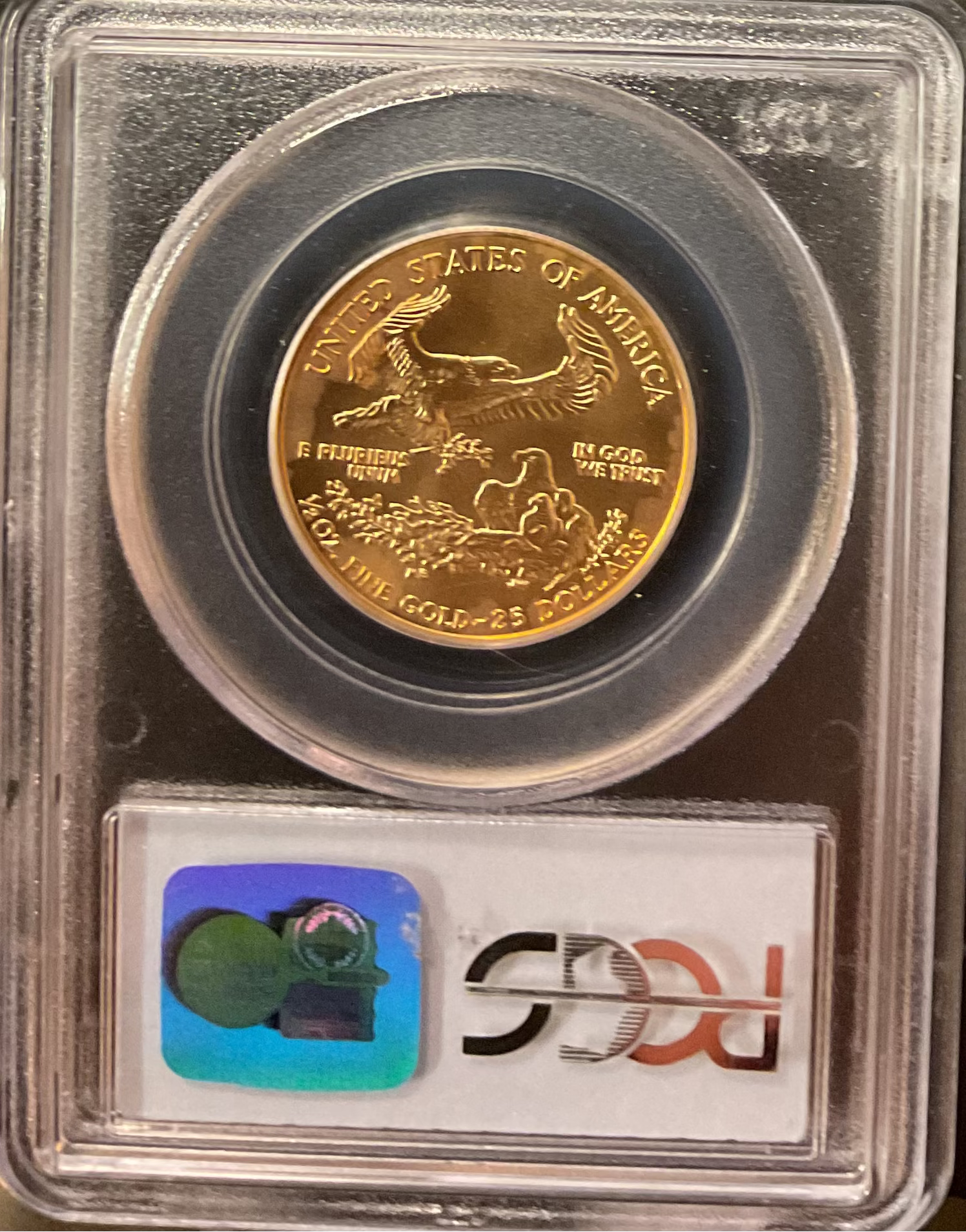 2003 $25, Mint Gold American Eagle Coin, 1/2 OZT, PCGS MS70, Store #G0008