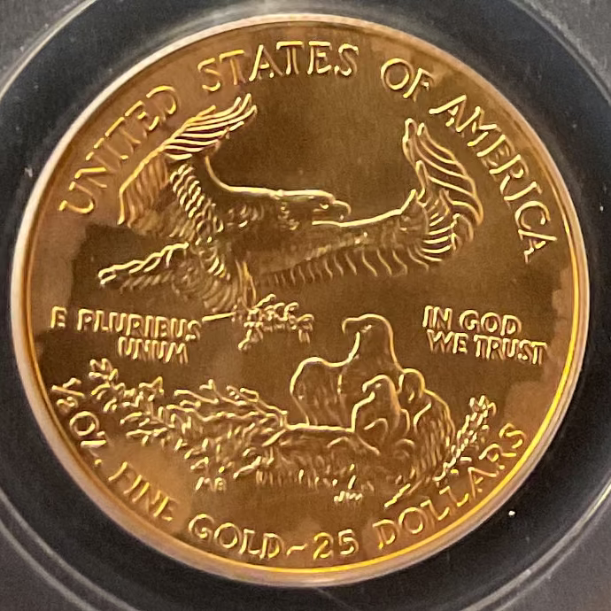 2003 $25, Mint Gold American Eagle Coin, 1/2 OZT, PCGS MS70, Store #G0008
