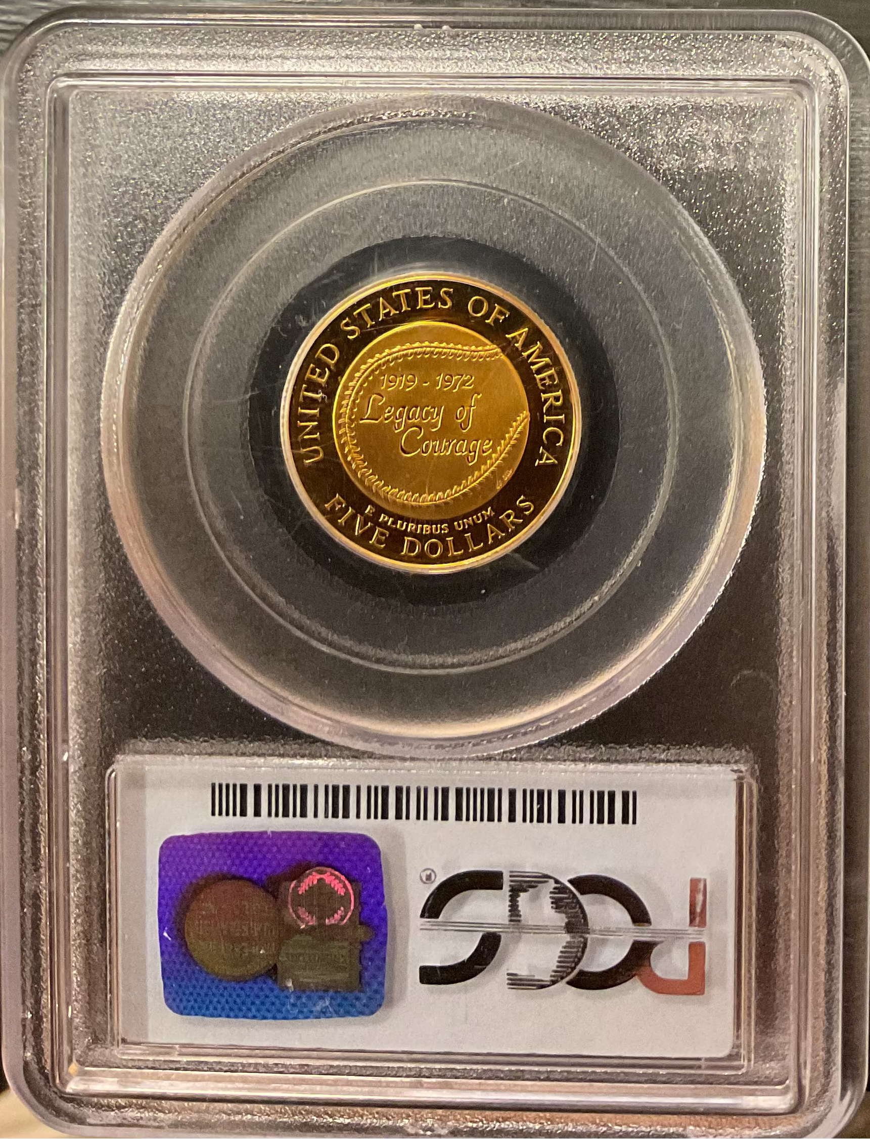 1997-W $5, Proof Gold Jackie Robinson Coin, 1/4 OZT, PCGS PR69, Store #G0009