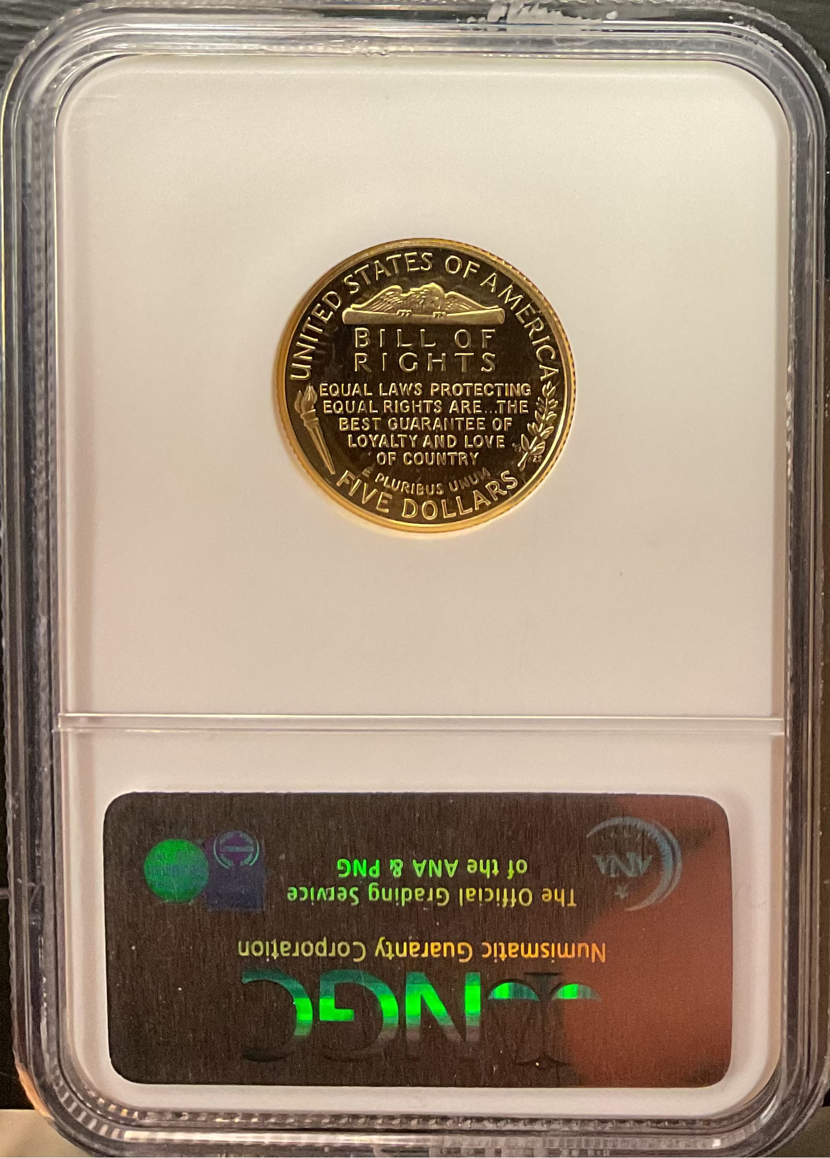 1993-W $5, Proof Gold James Madison Coin, NGC PR69 Ultra Cameo, Store #G0010
