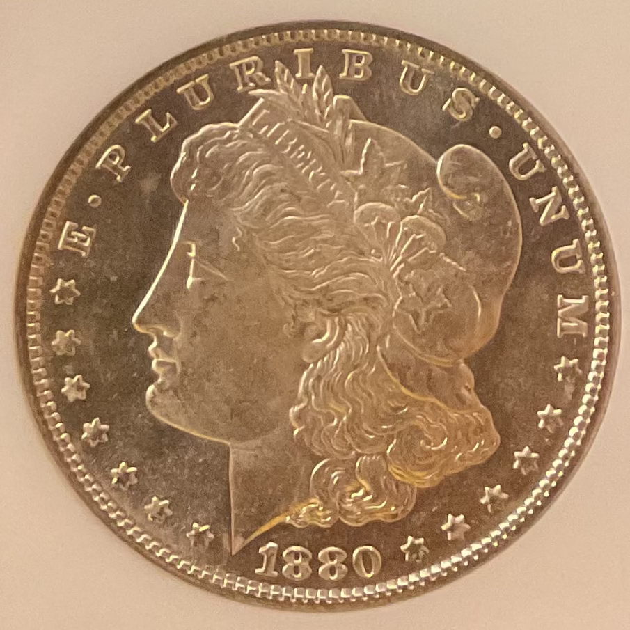 1880-S Morgan Silver Dollar, NGC Graded MS 64.  Store #DR0601