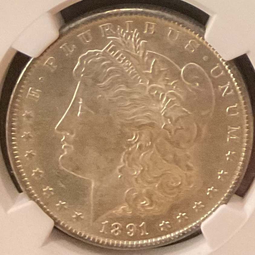 1891-S Morgan Silver Dollar, Nice White Coin. NGC MS-61. #DR0598.
