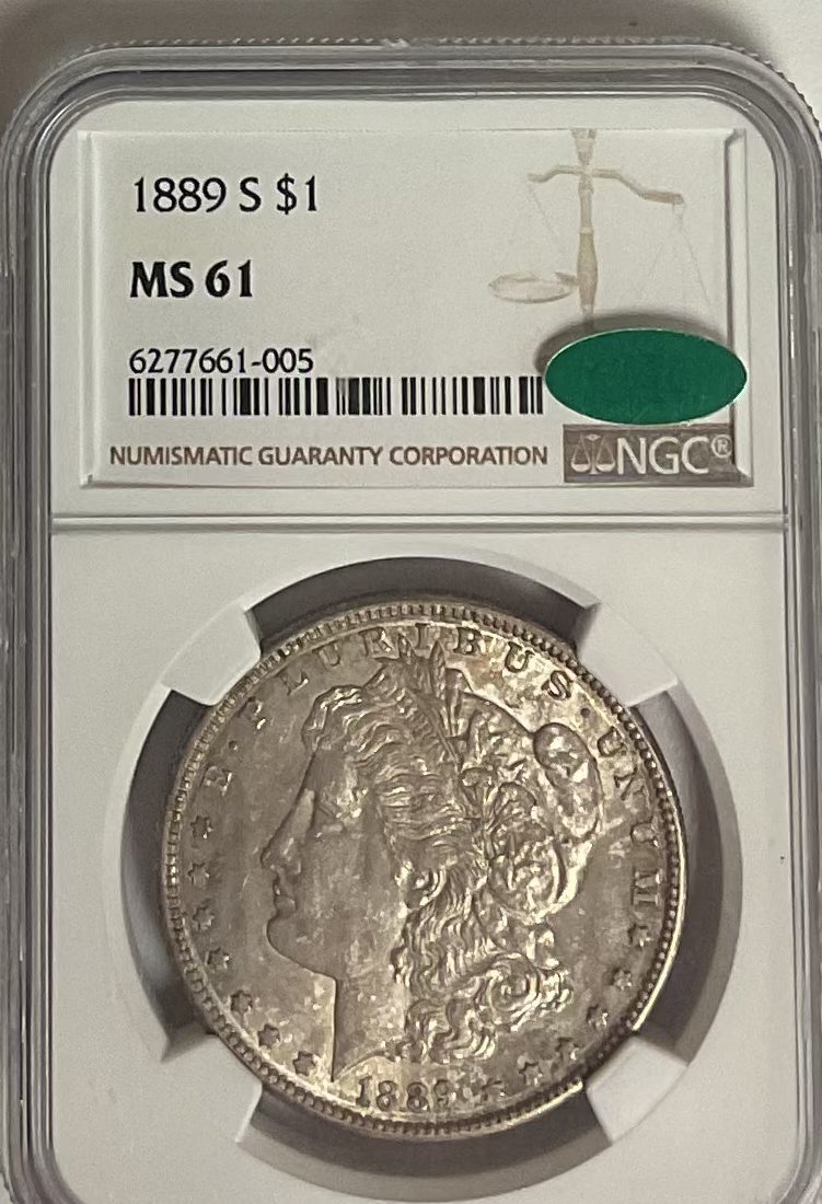 1889-S Morgan Silver Dollar., NGC MS61, Affordable Store #GDR0340
