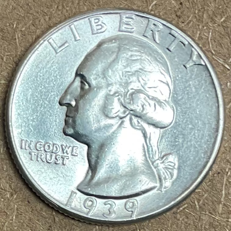 1939 Washington Silver Quarter, Affordable Uncirculated Collectible Coin. Sale #QR811