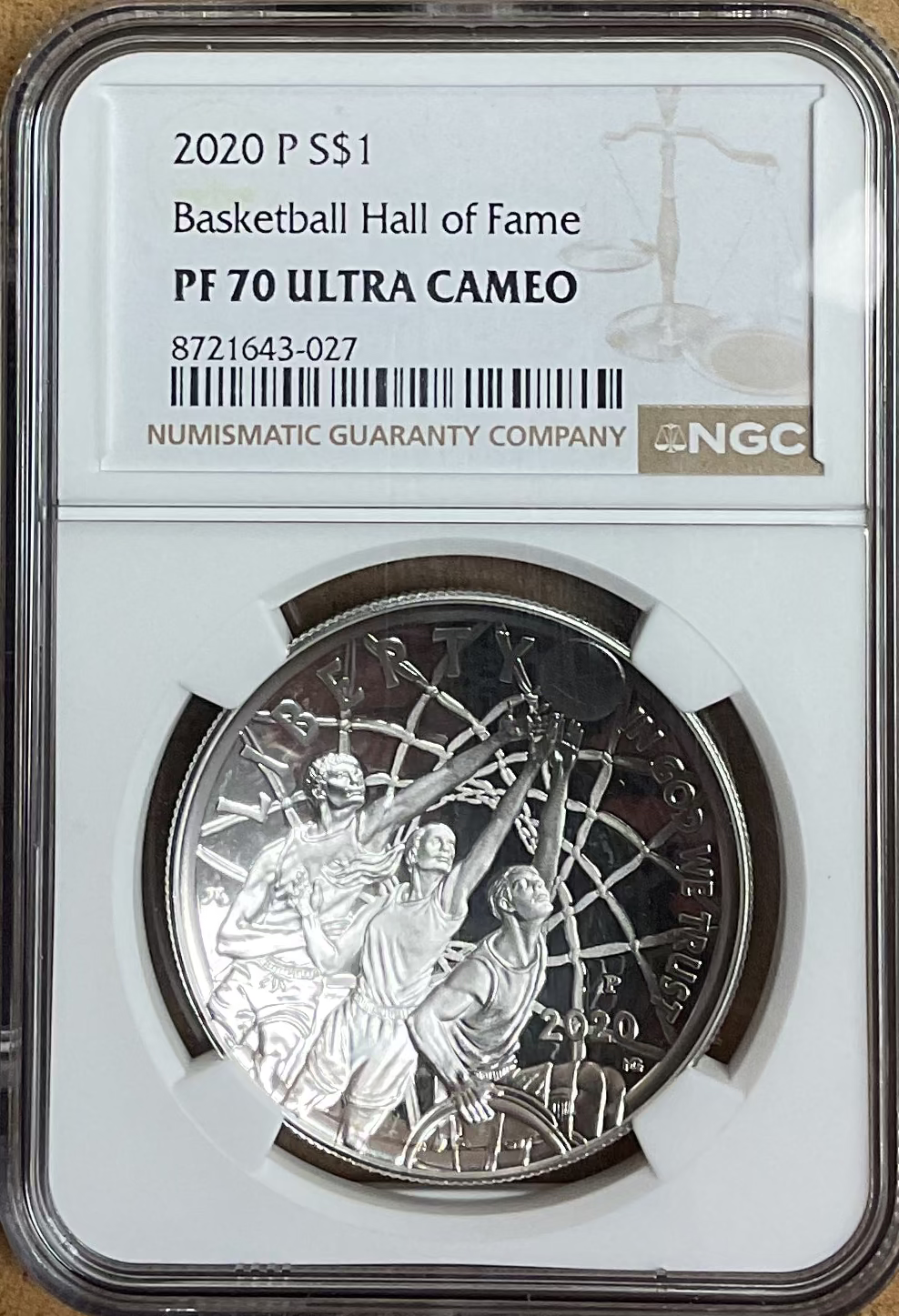 2020-P Basketball Hall of Fame S$1, NGC PF 70 Ultra Cameo, Store #GMC326